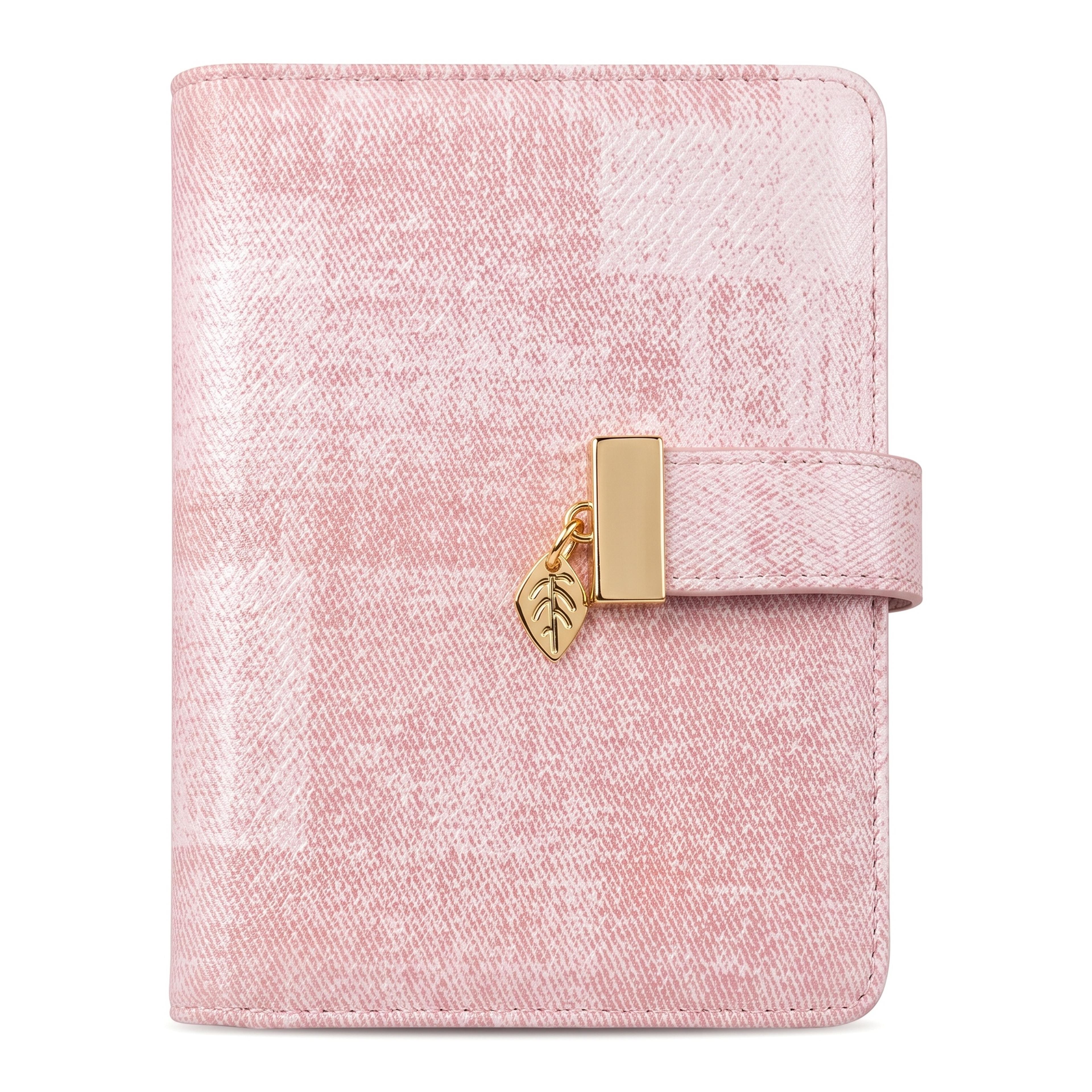 pink plaid rfid passport holder for women with card slots