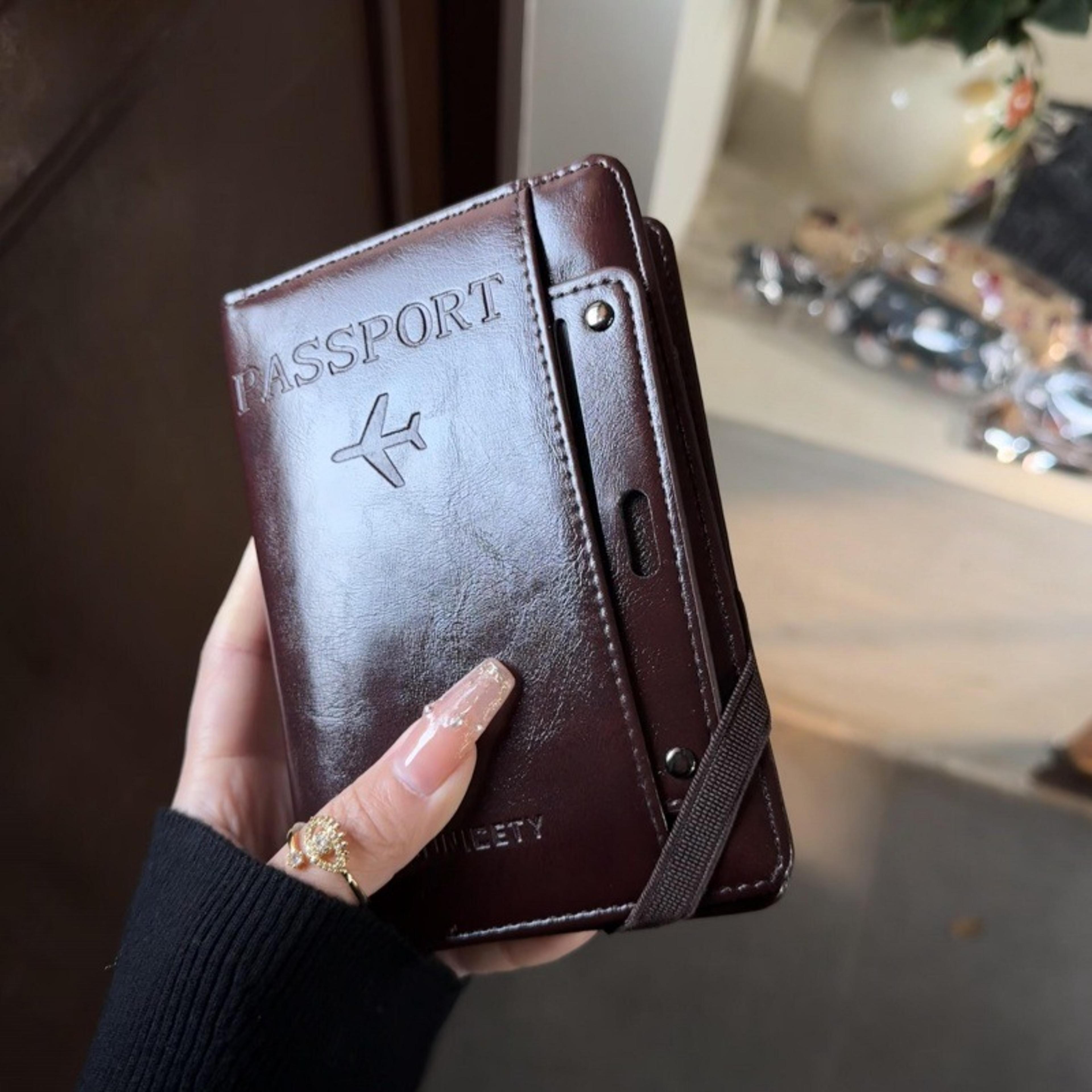 rfid passport holder travel wallet with sim slots
