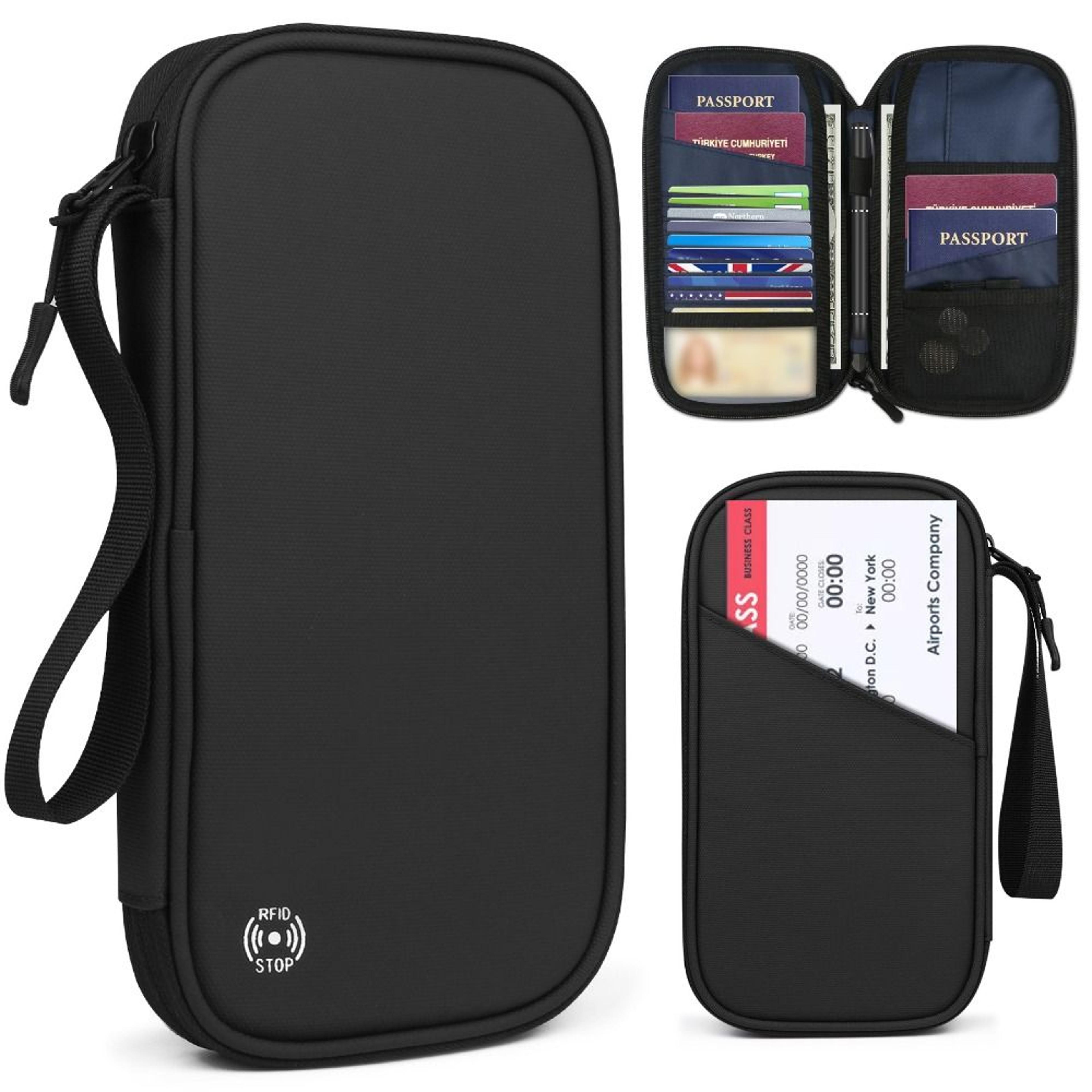 rfid passport holder family travel document organizer waterproof wallet