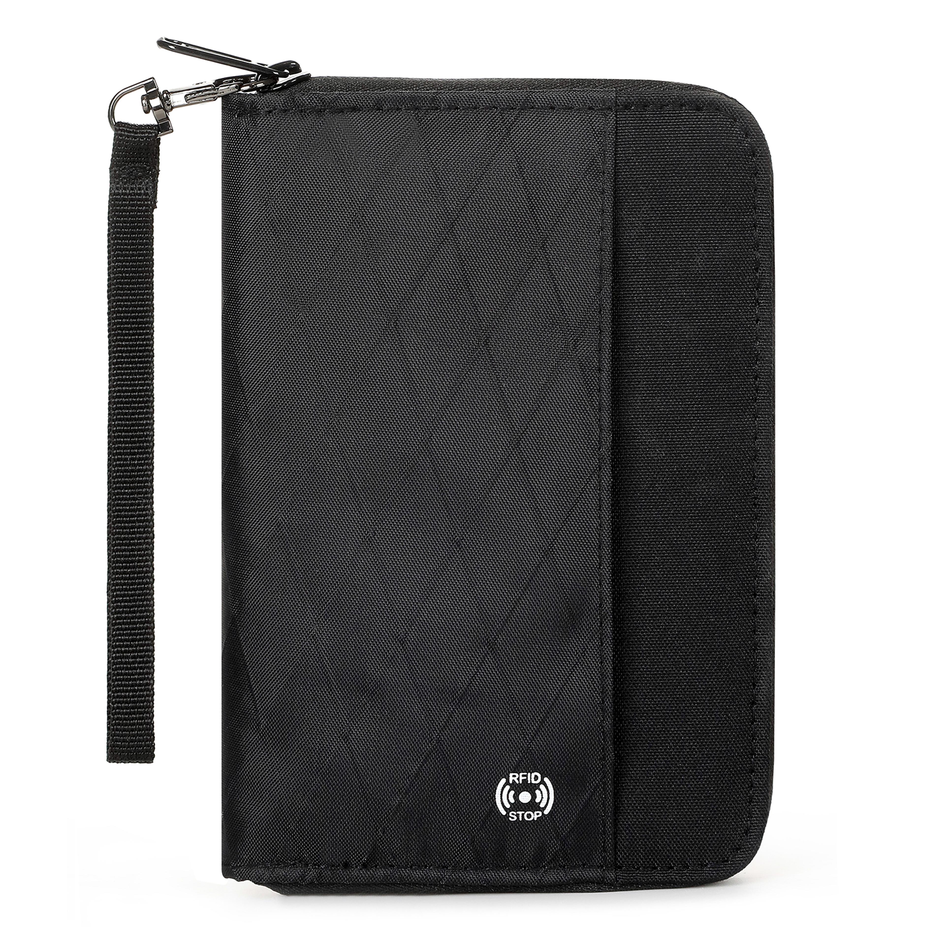 rfid passport holder travel wallet with zipper credit card organizer