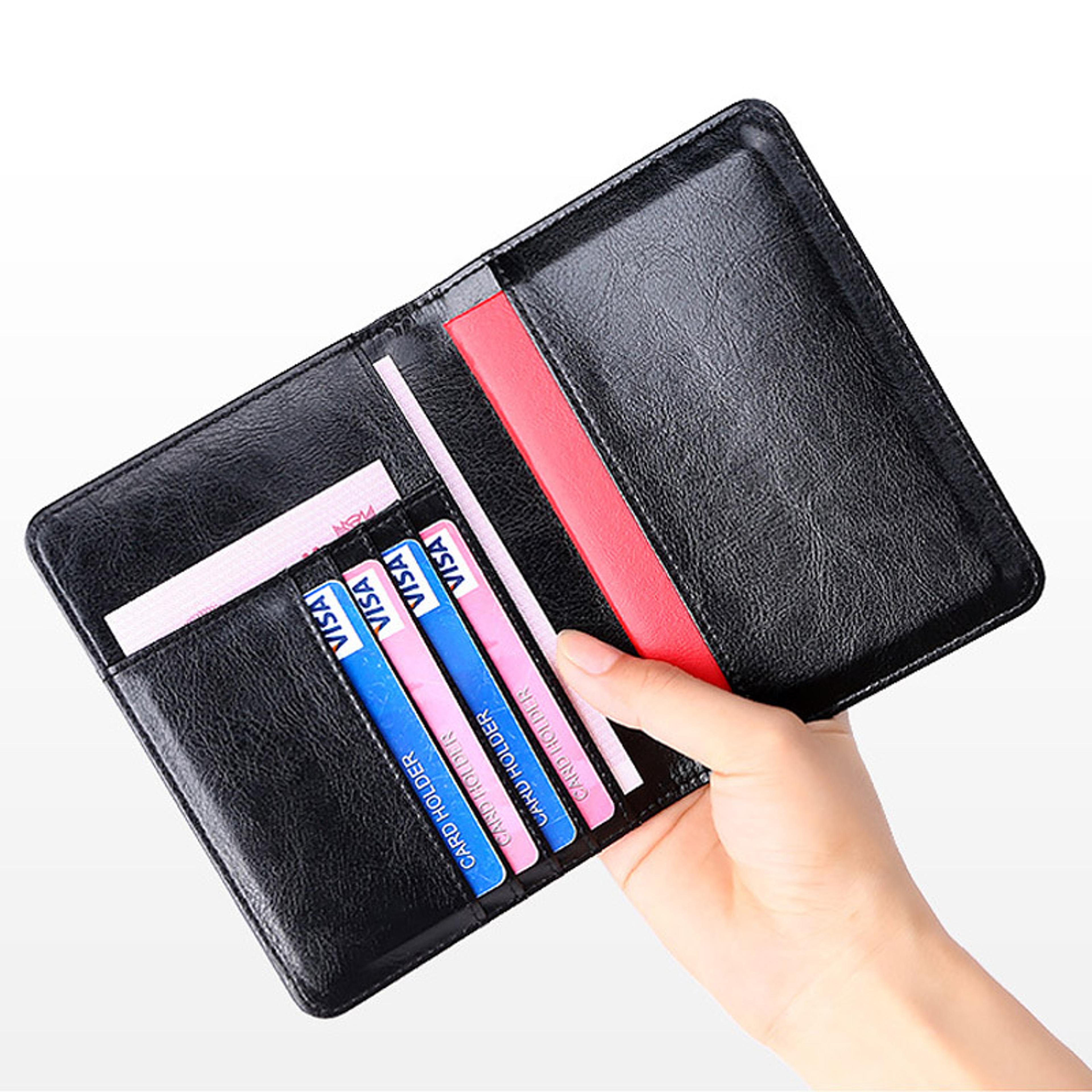 genuine leather rfid blocking passport holder travel wallet