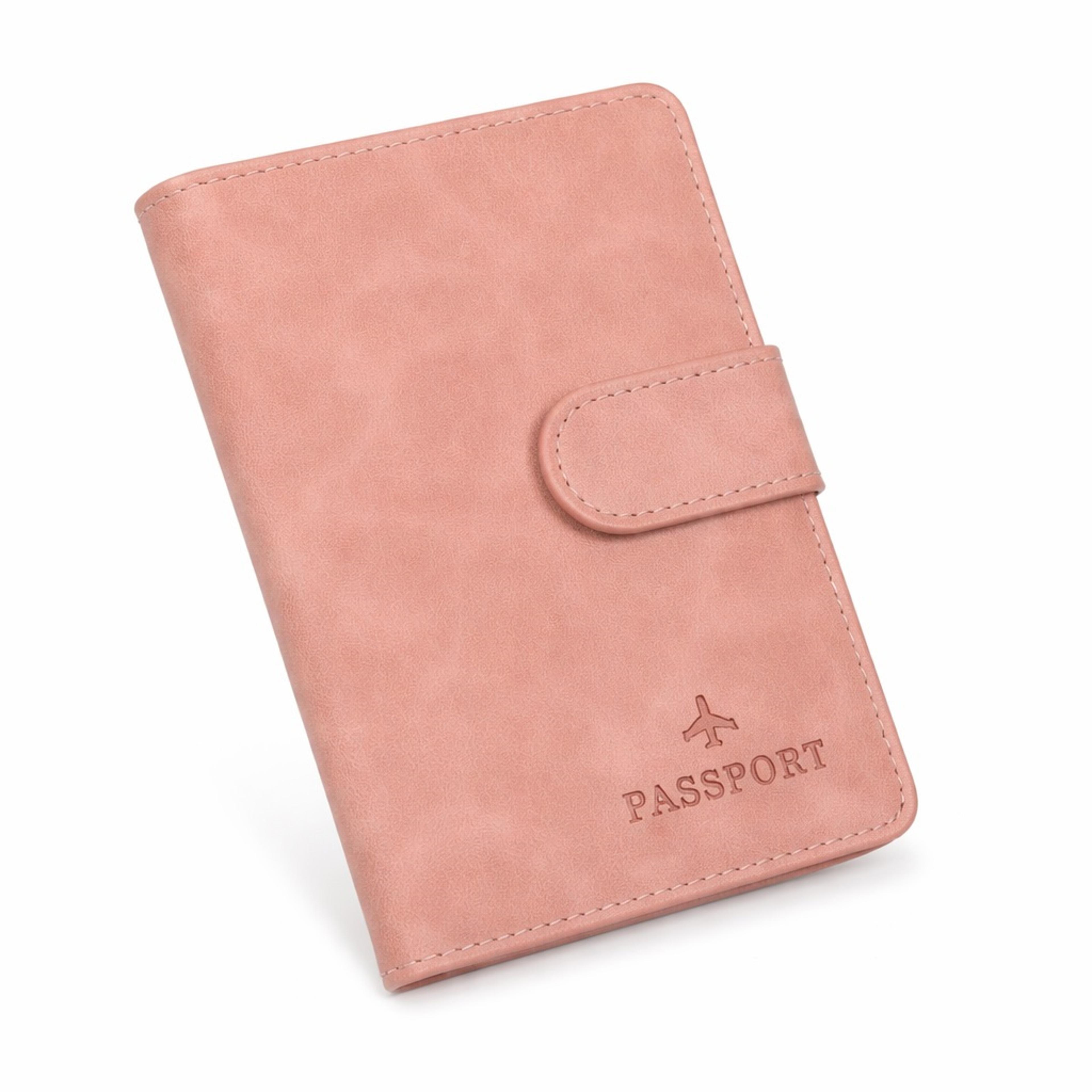 blocking passport holder pu leather travel wallet for men and women