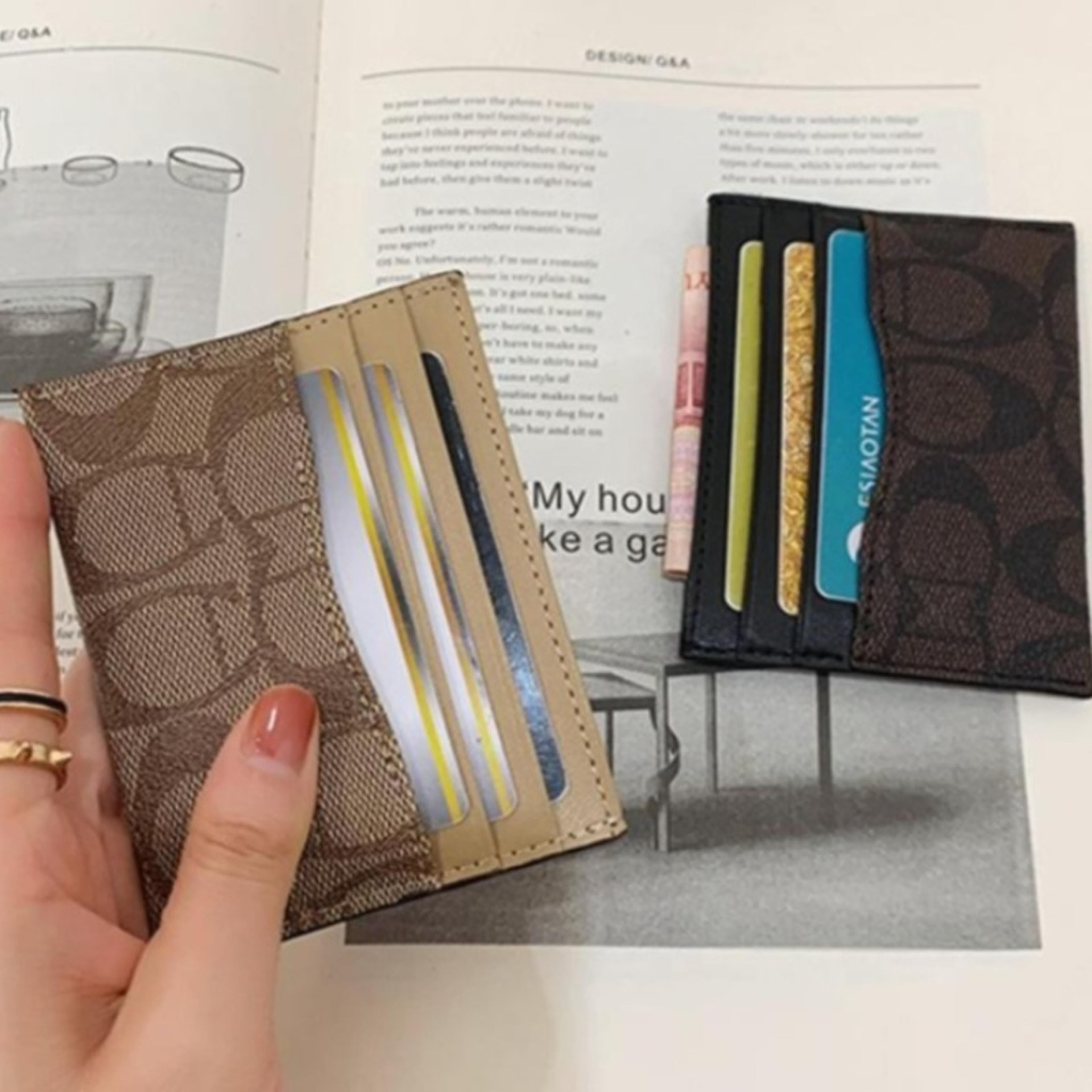 blocking card holder slim pu wallet for women