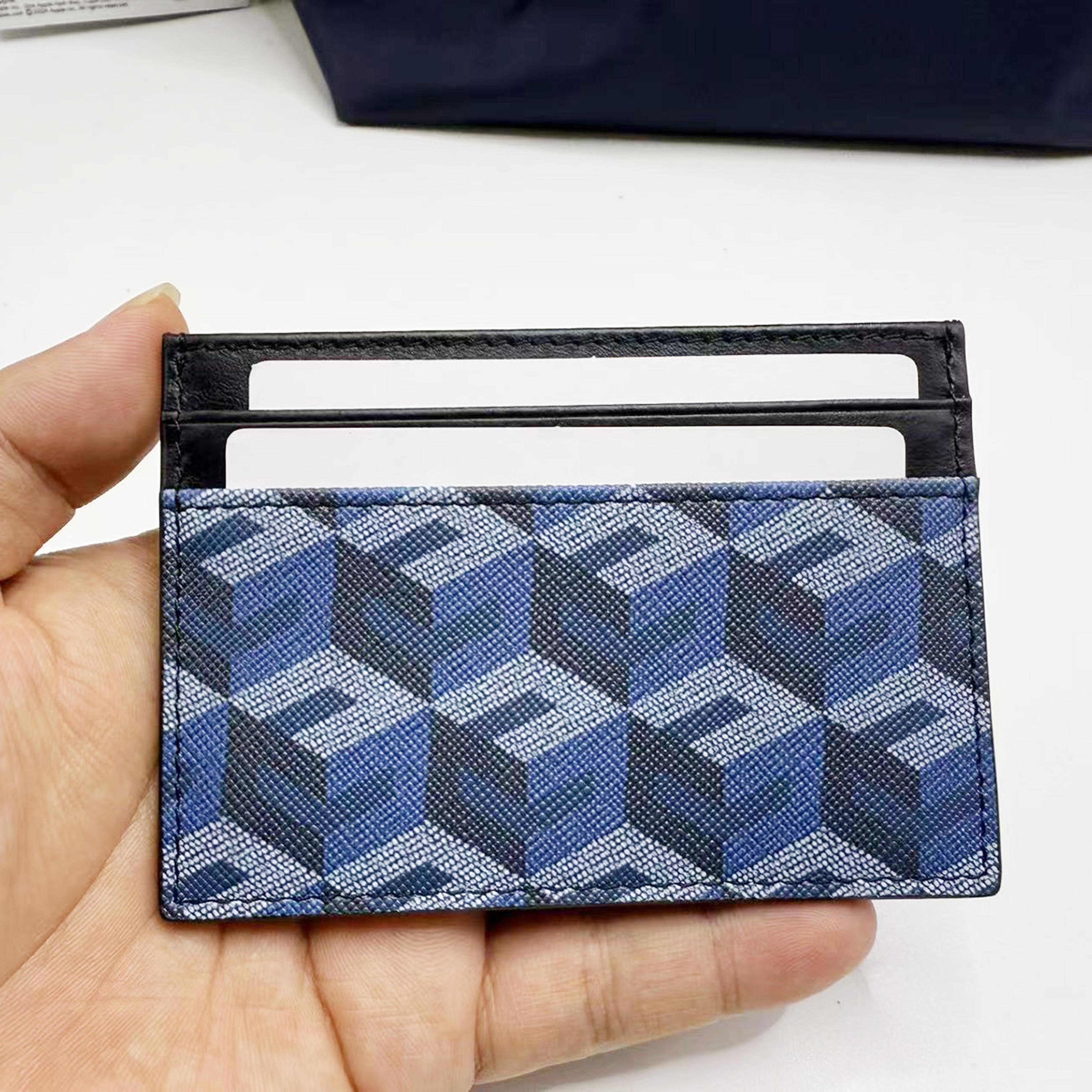 geometric leather card holder clip on slim wallet for cards and documents