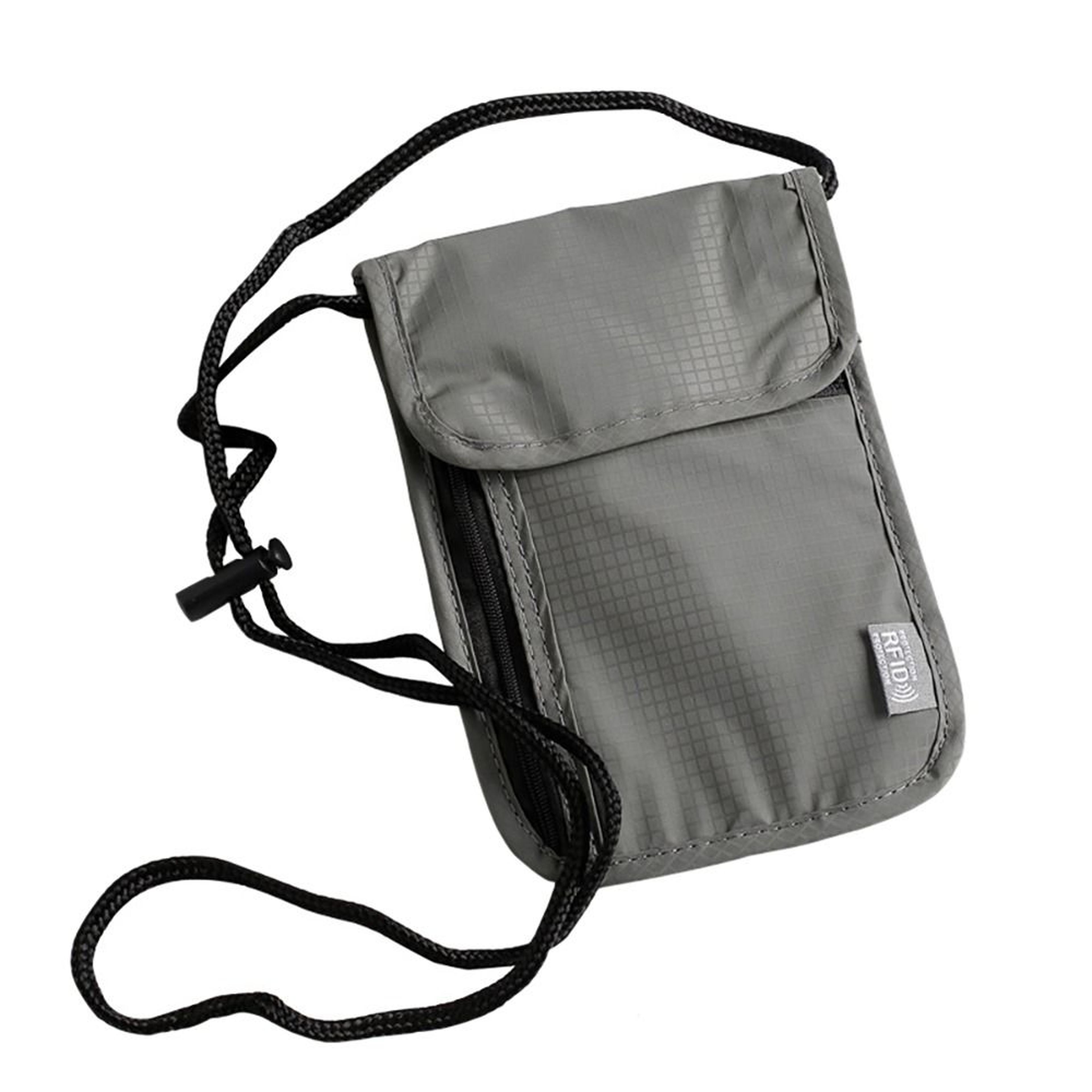 secure rfid passport holder and travel neck wallet waterproof nylon document pouch