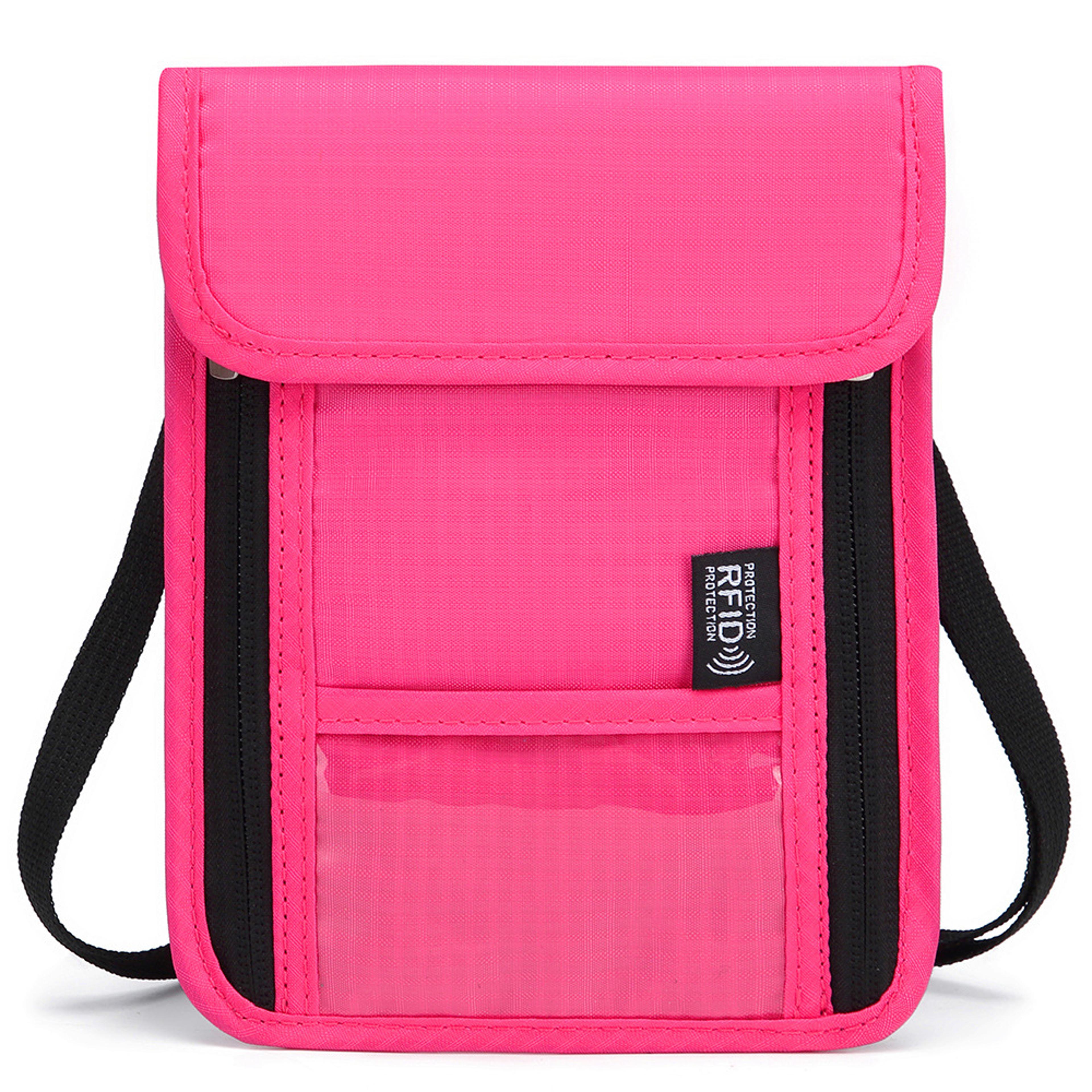 rfid passport holder travel neck wallet with multi pocket family document organizer