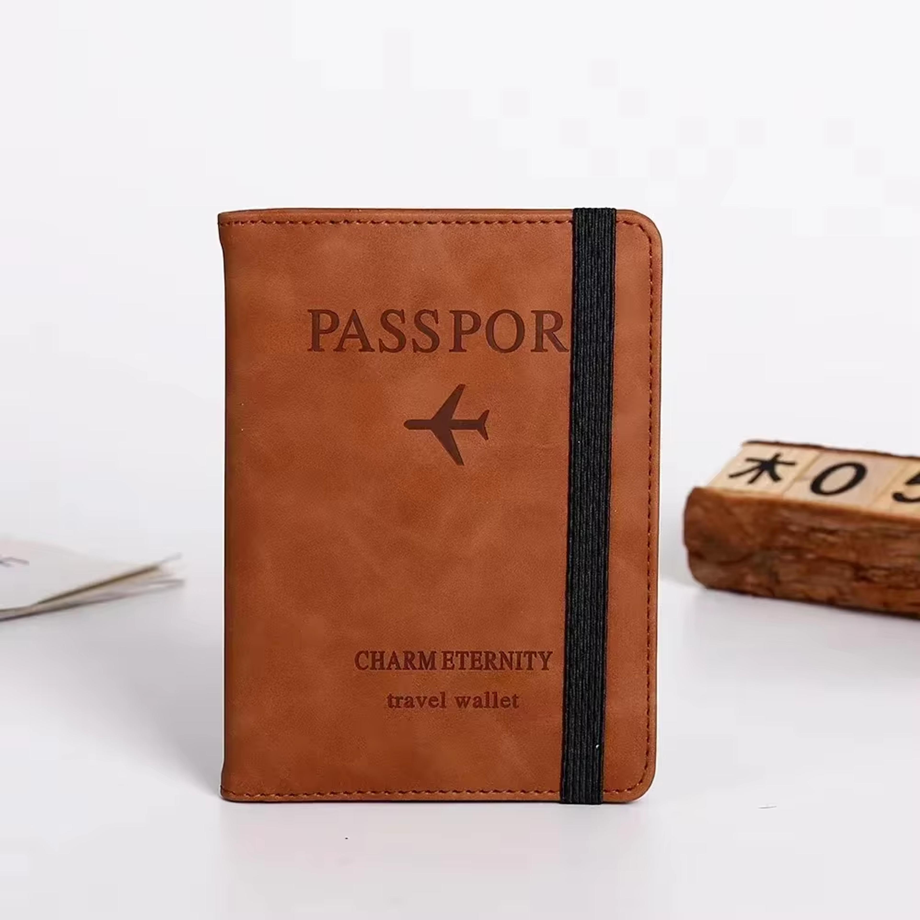 passport holder travel wallet with pu leather card and id organizer
