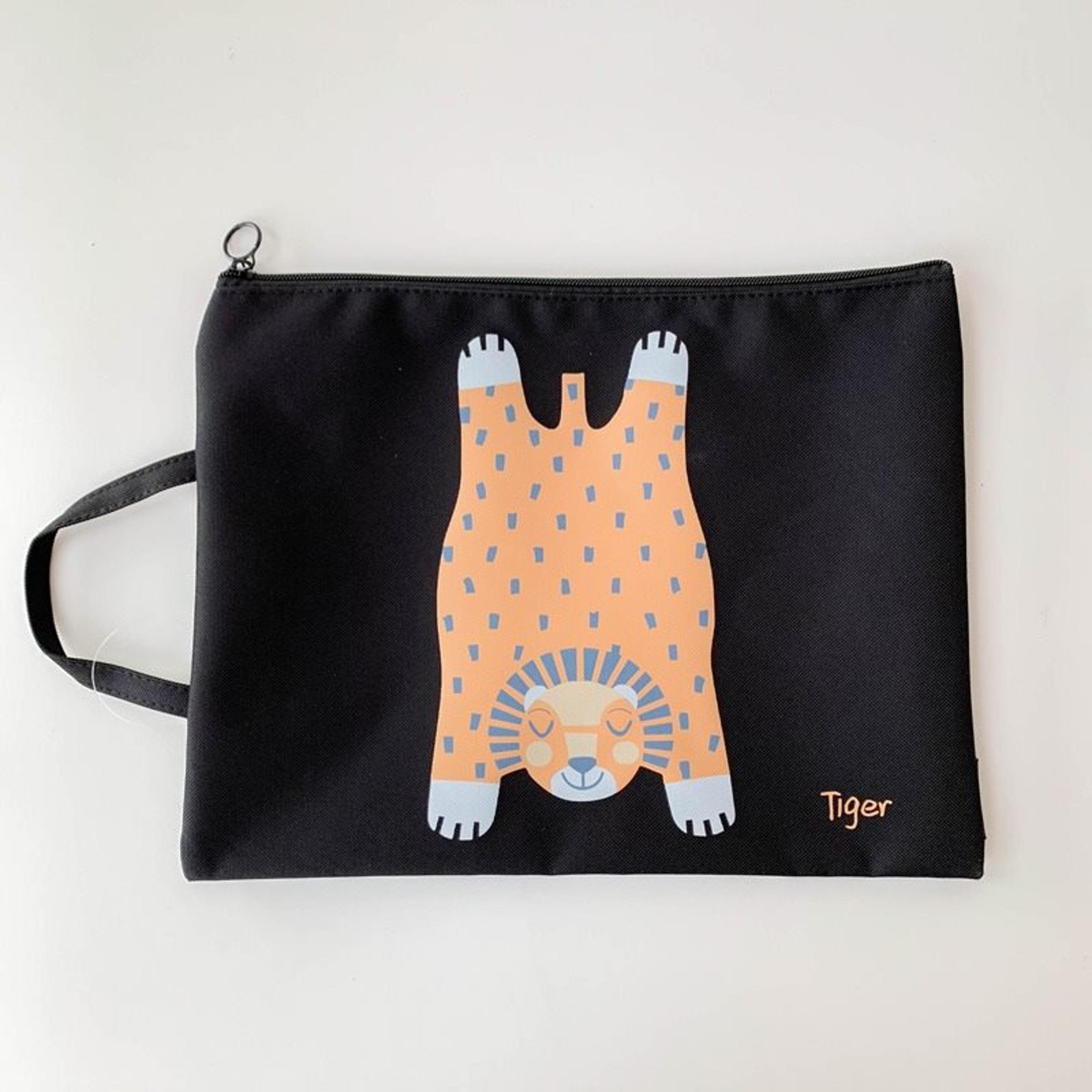 cute waterproof file bag with zipper large capacity cartoon book organizer