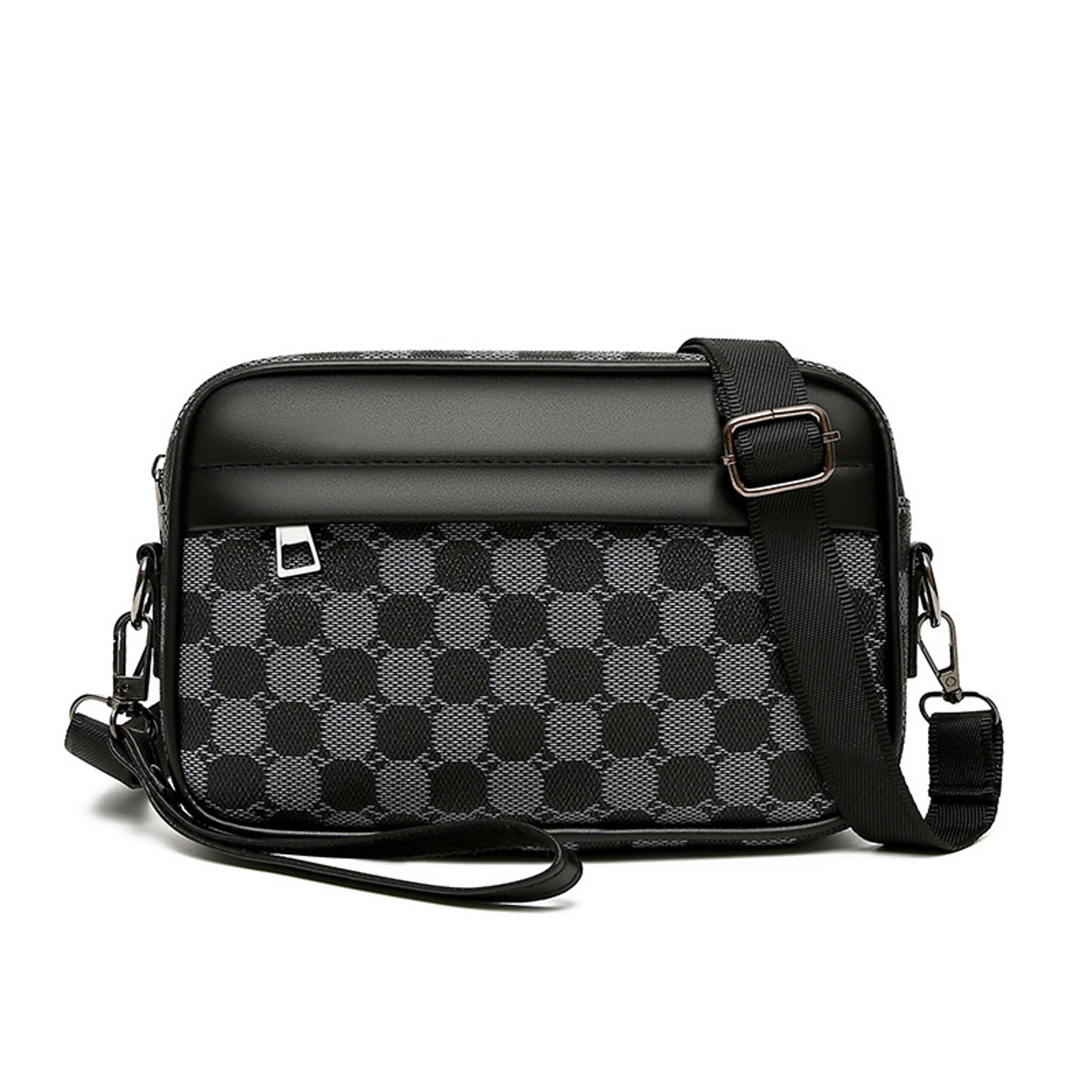 pu leather men waist pack crossbody travel phone shoulder bag