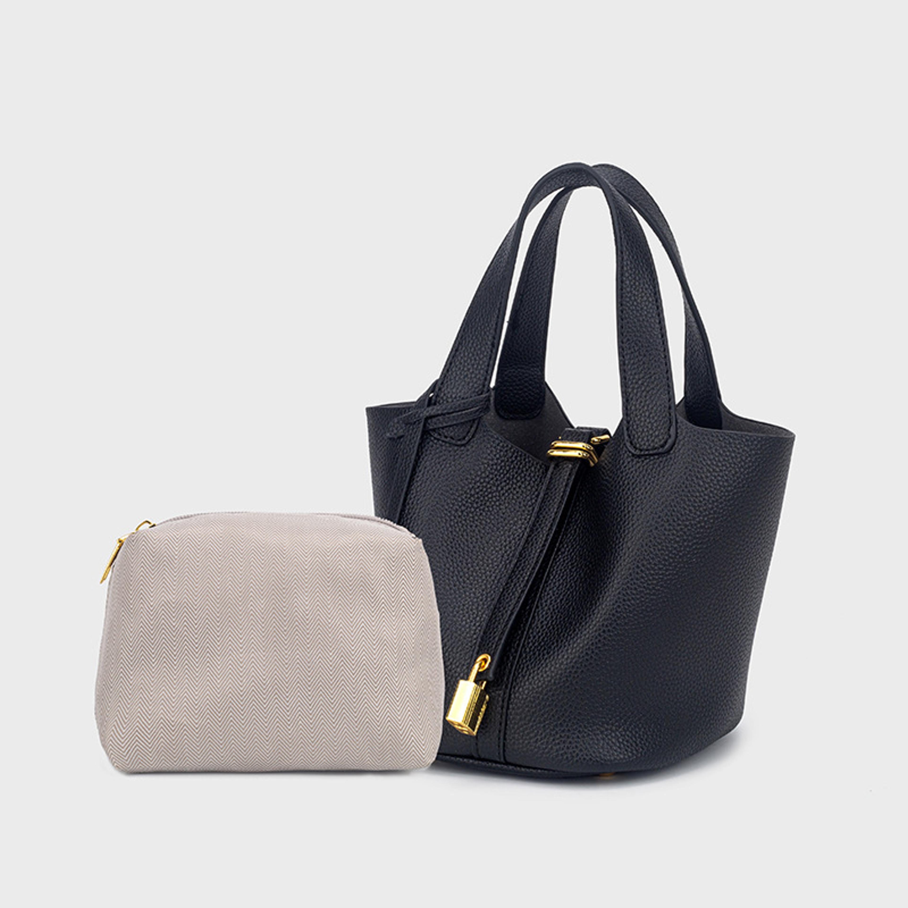 classic basket style pu handbag and women's bucket bag for everyday carry