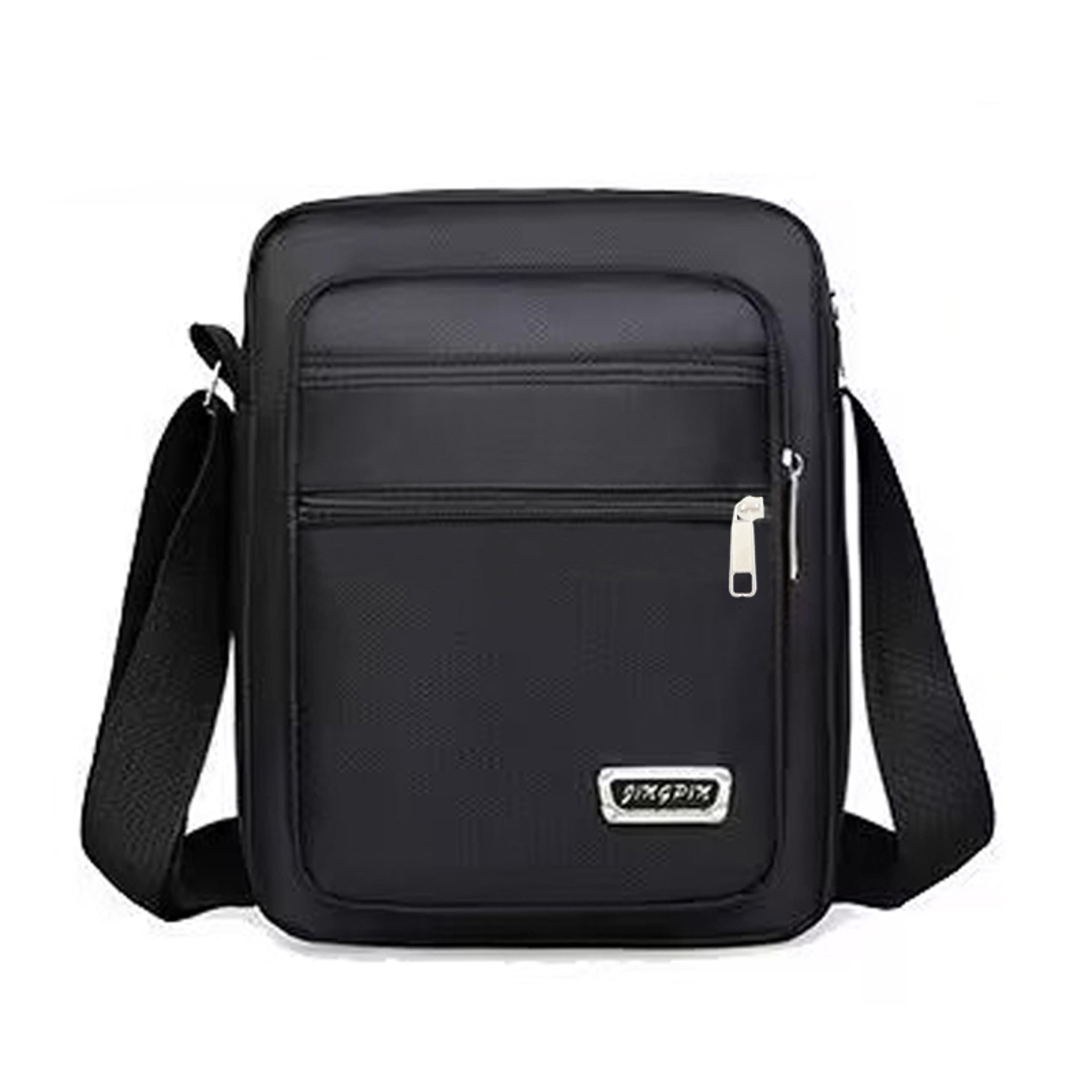 business crossbody bag with double layer storage and adjustable shoulder strap
