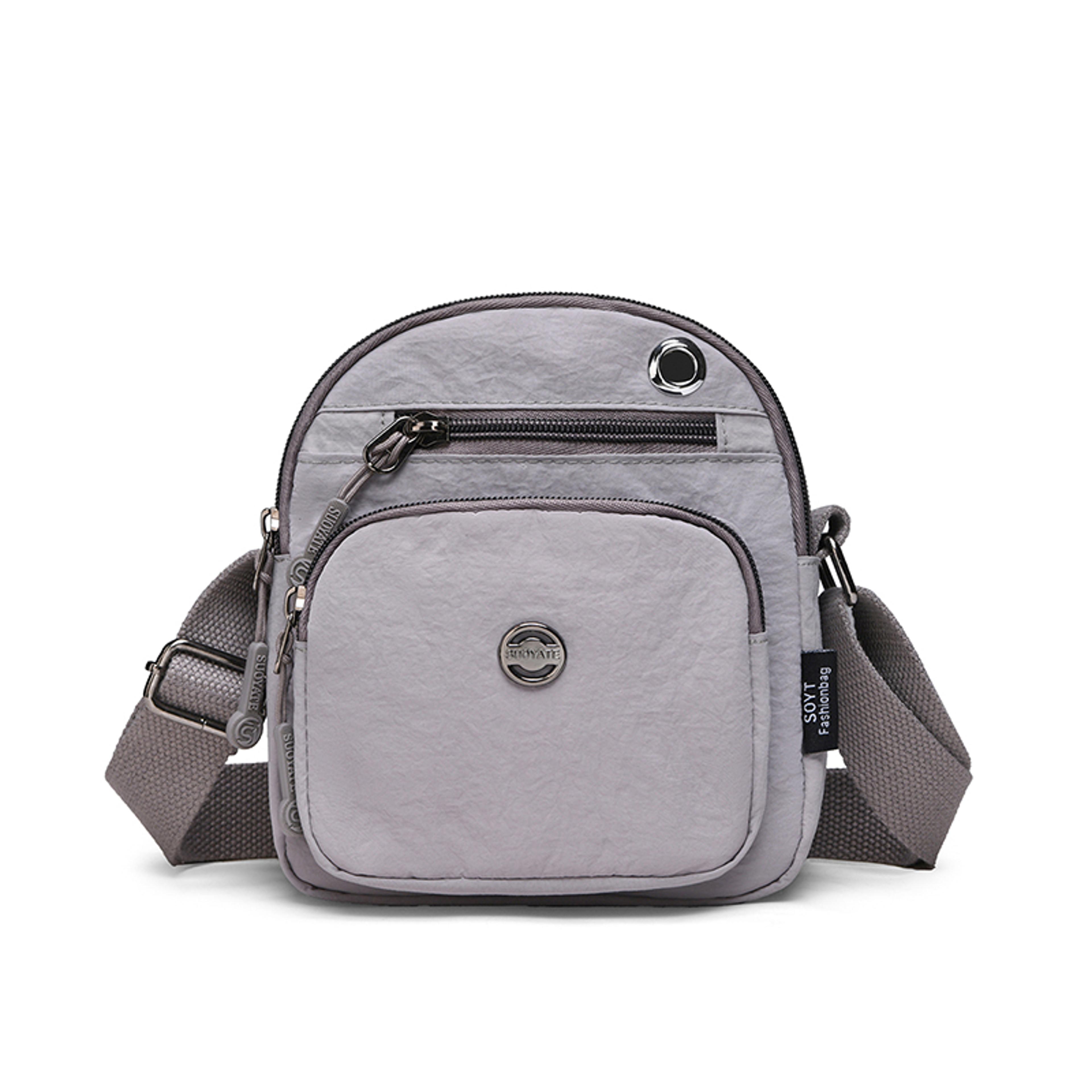 women mini multi pocket shoulder bag lightweight fabric small messenger purse
