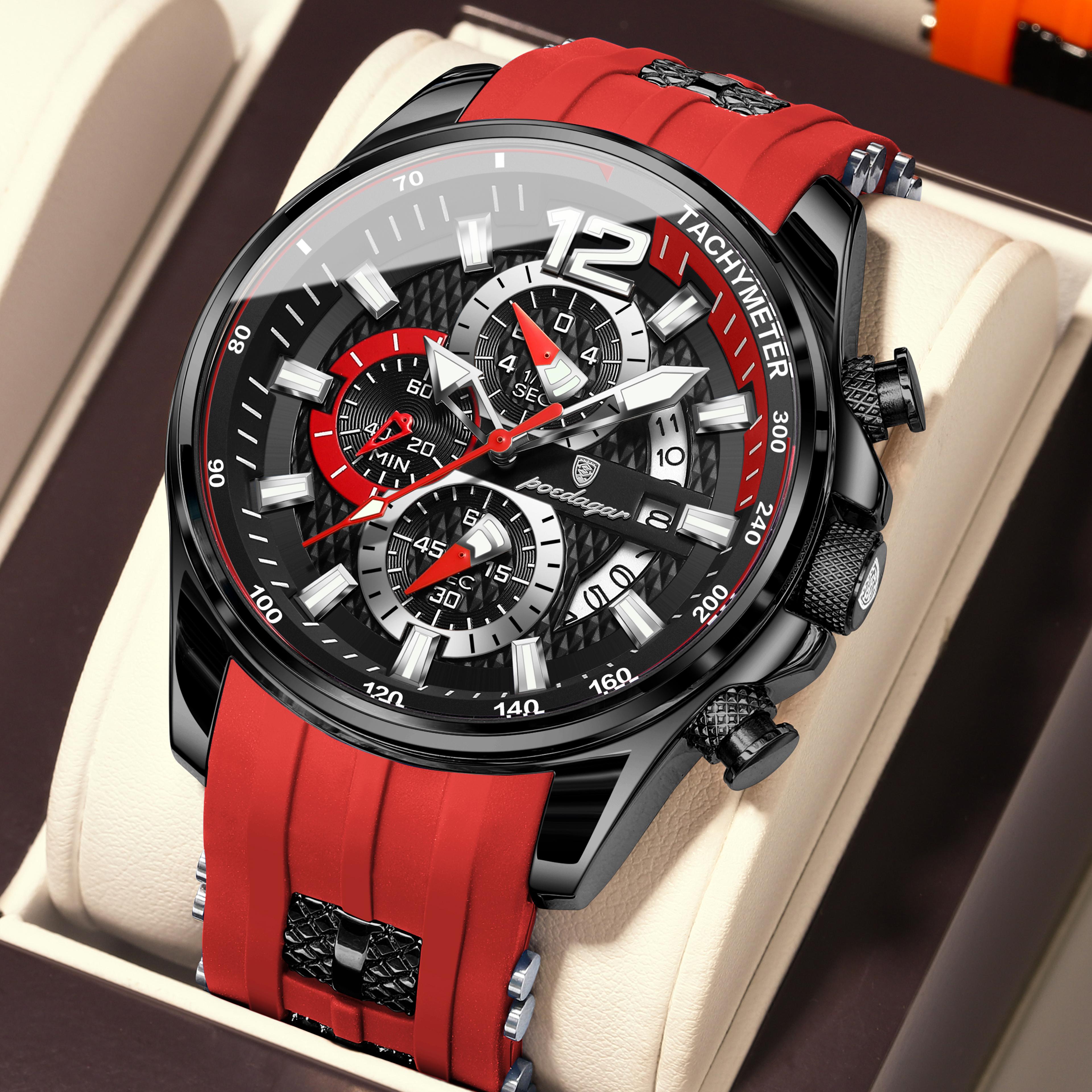 premium men's chronograph watch waterproof luminous quartz date watch