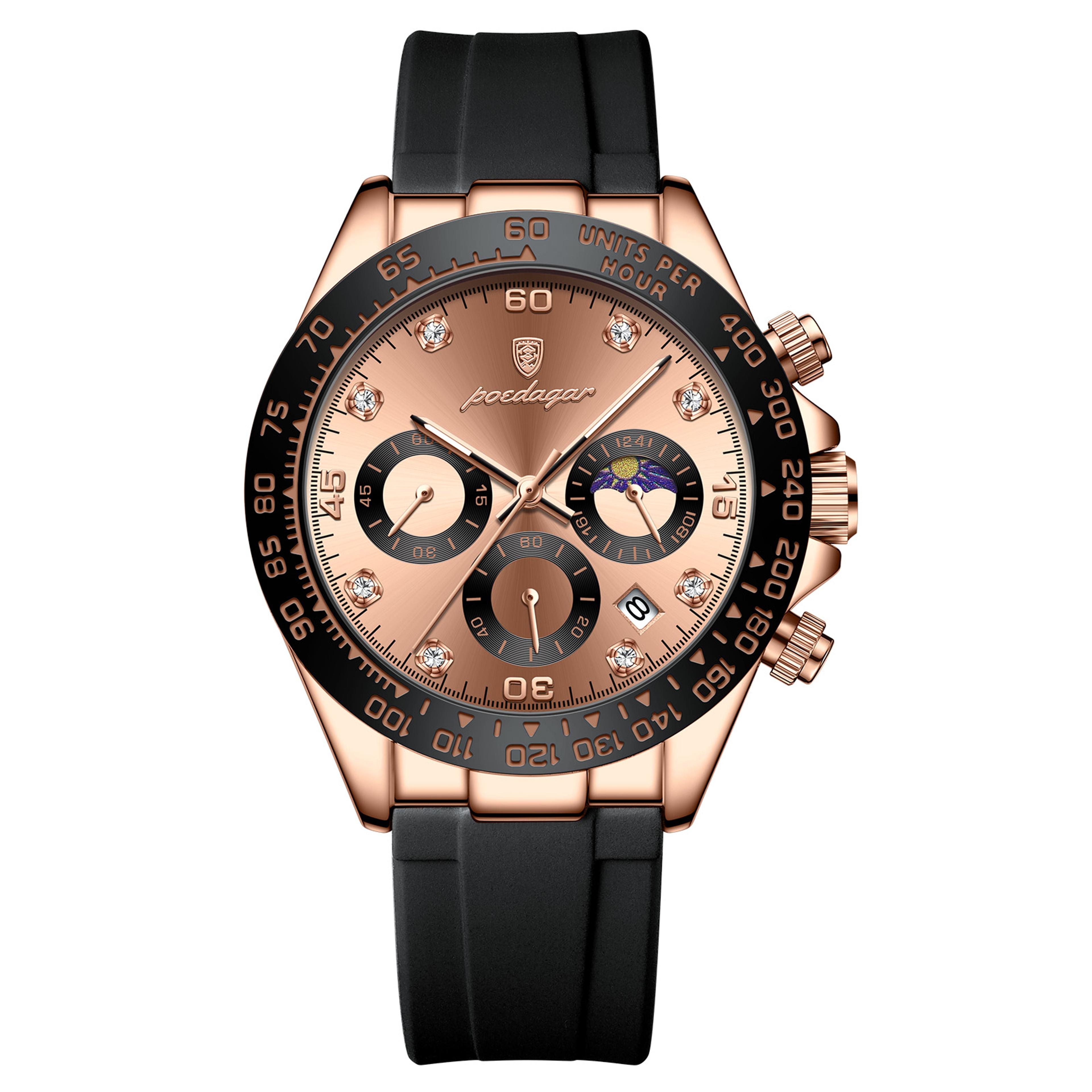 luxury men chronograph quartz watch waterproof luminous date wristwatch