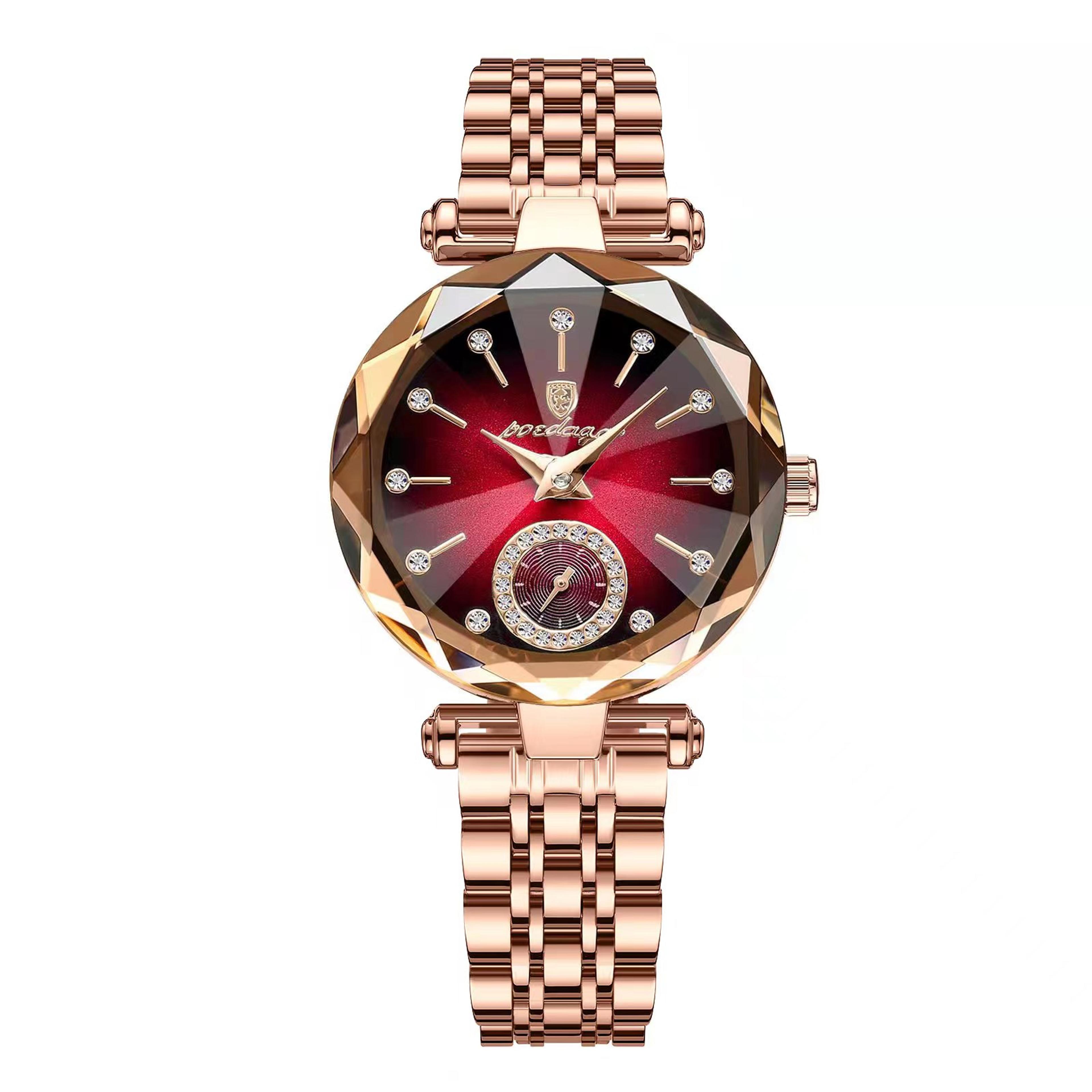 luxury diamond dial stainless steel ladies watch
