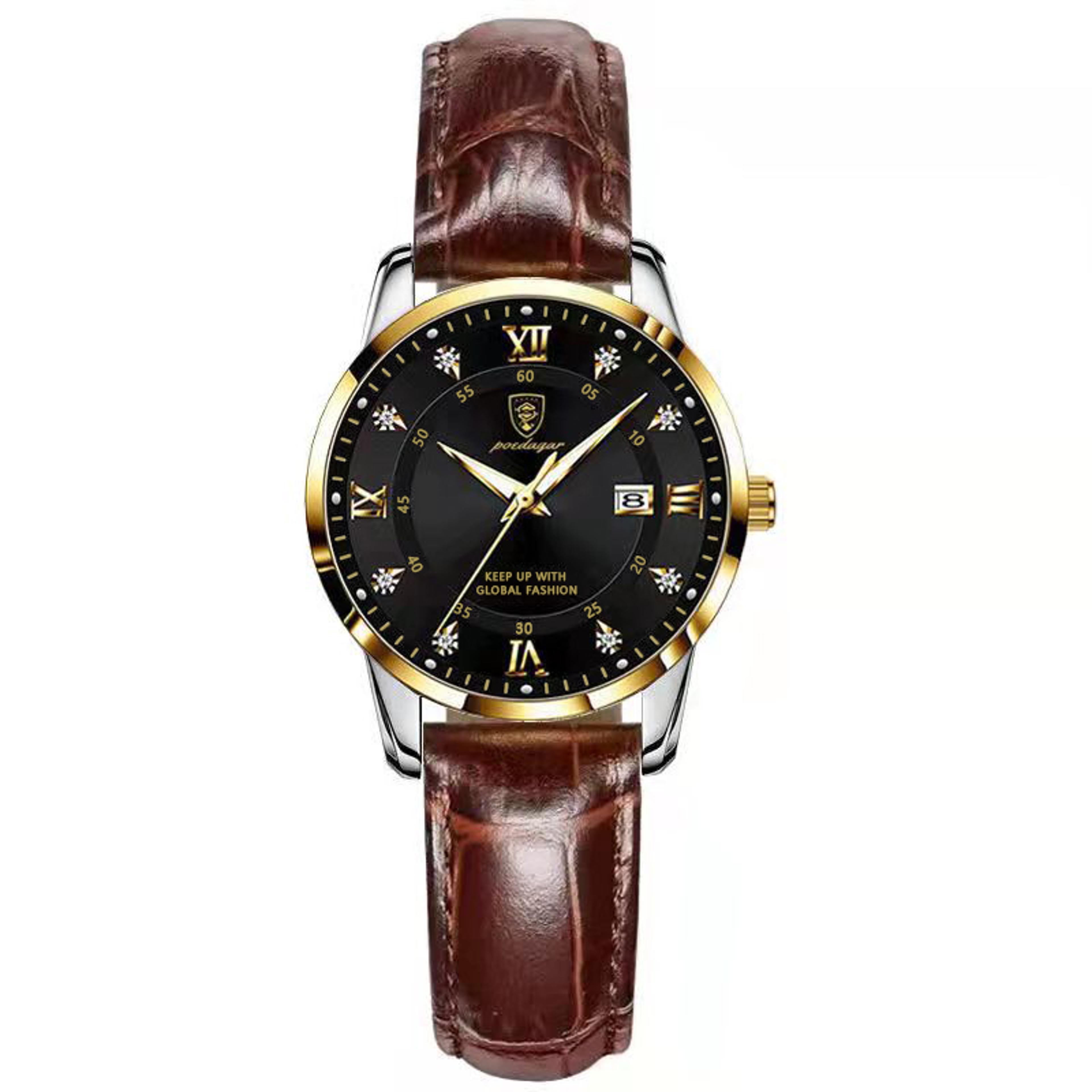 luxury women quartz watch waterproof stainless steel luminous date watch