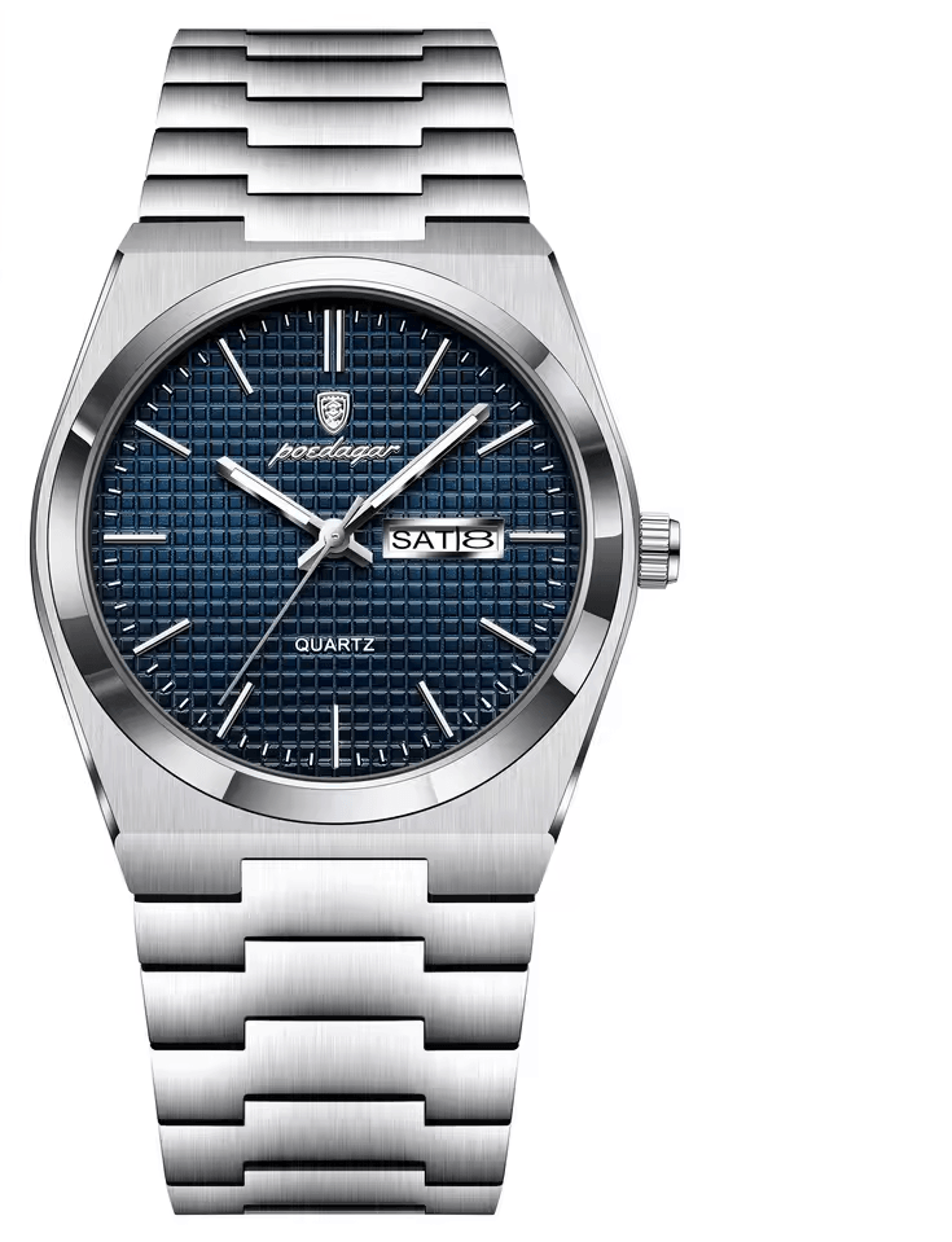 luxury stainless steel men watch waterproof quartz business wristwatch with luminous date display