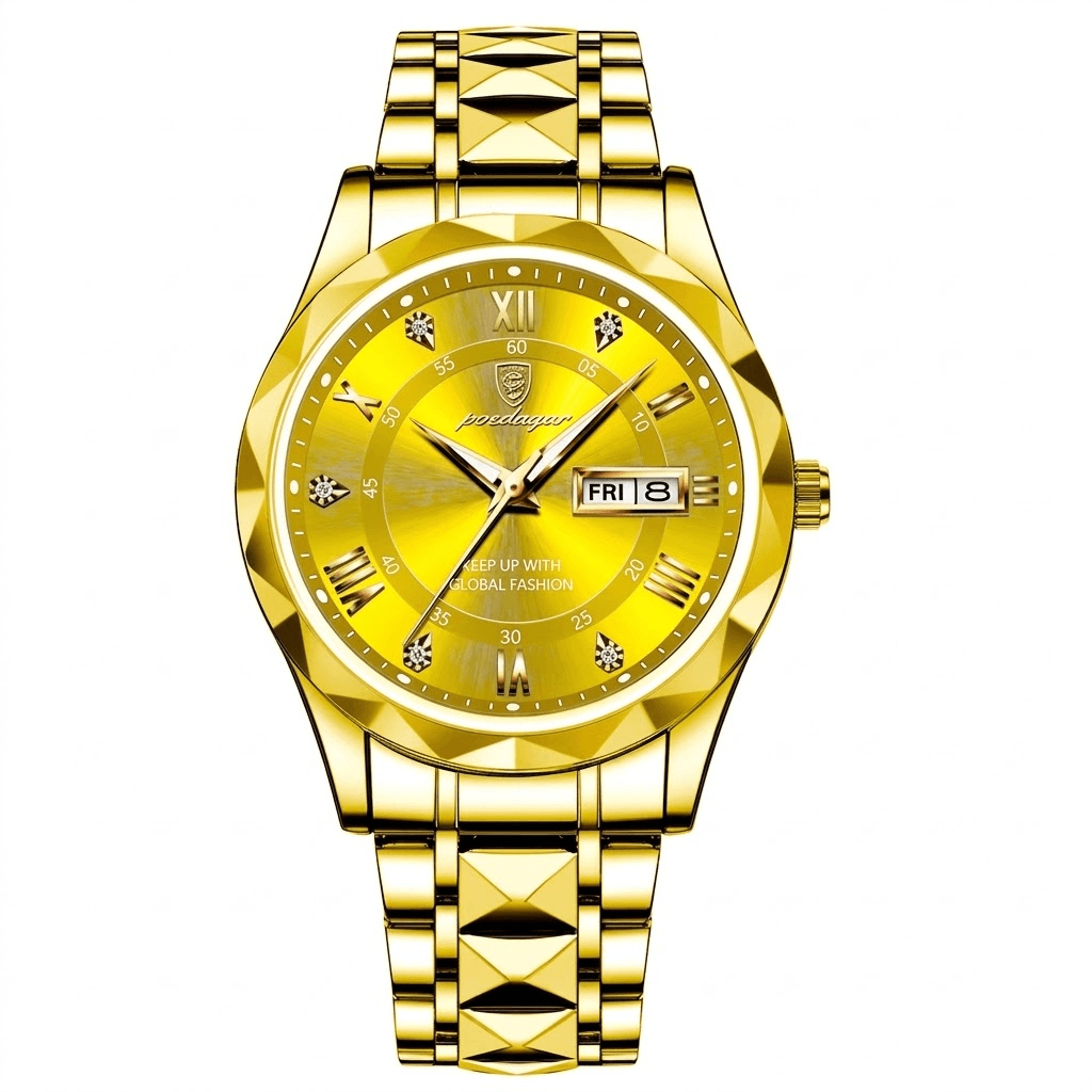 luxury business quartz watch for men waterproof luminous stainless steel wristwatch