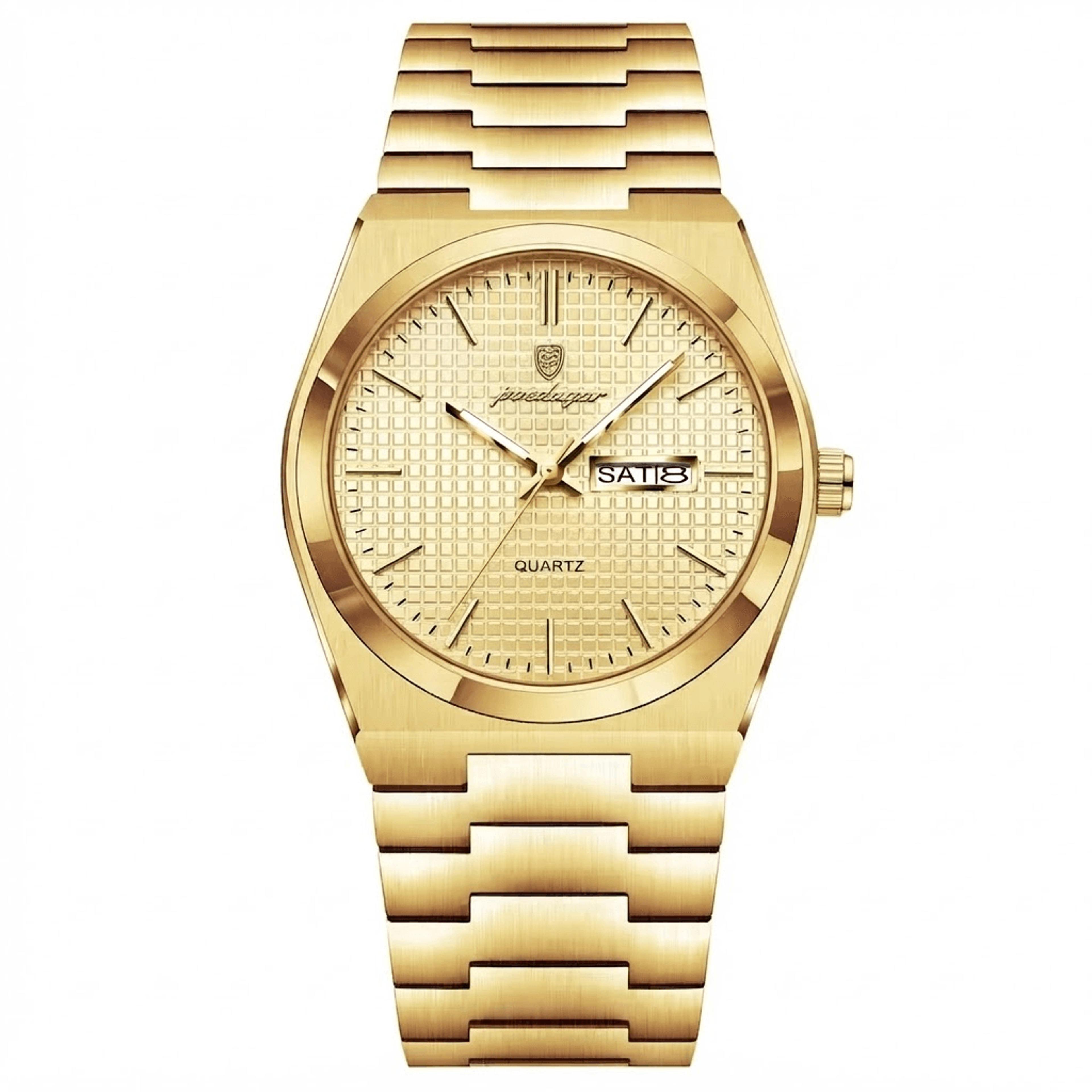 business men quartz watch waterproof stainless steel luminous date week wristwatch