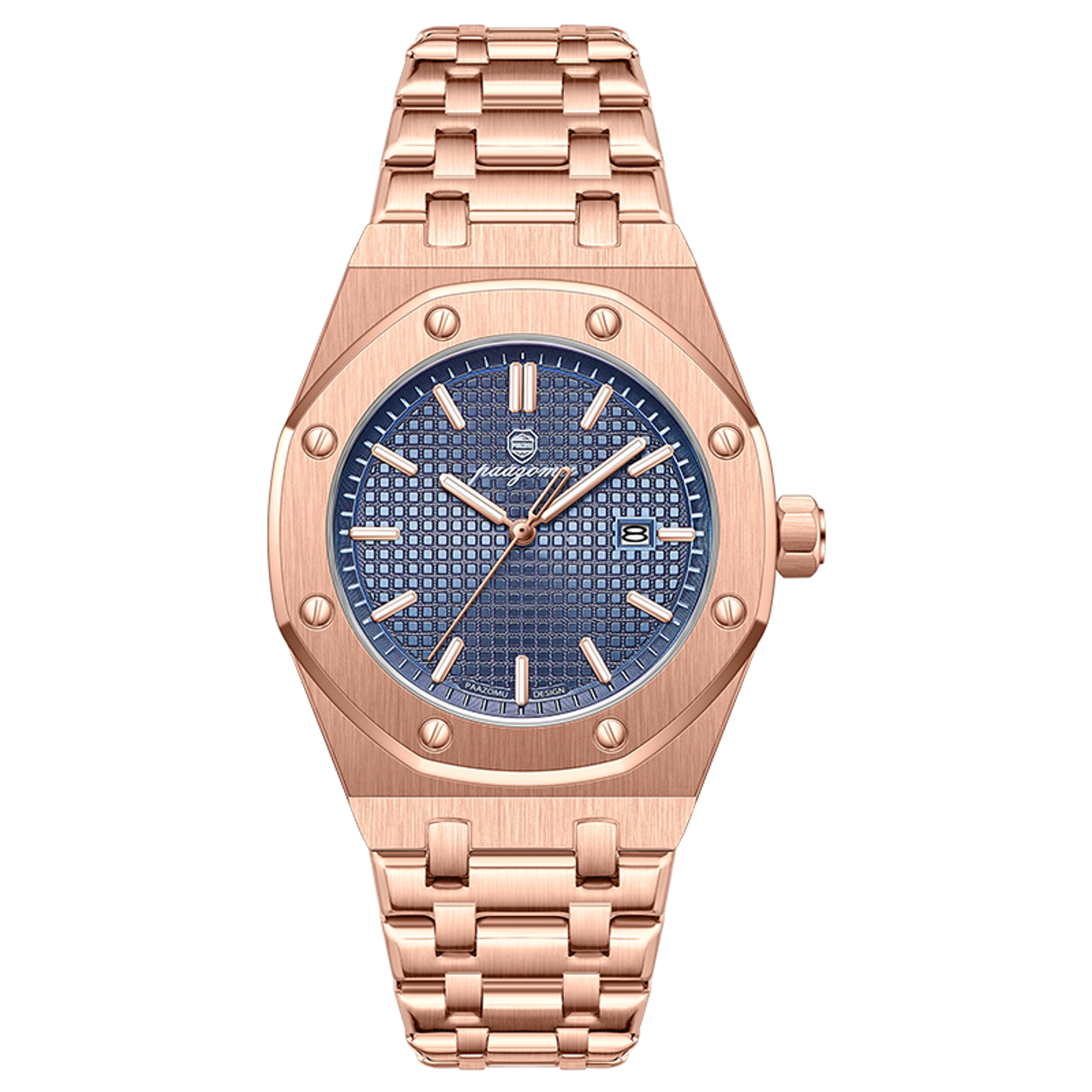 luxury stainless steel mens quartz watch waterproof luminous date week wristwatch