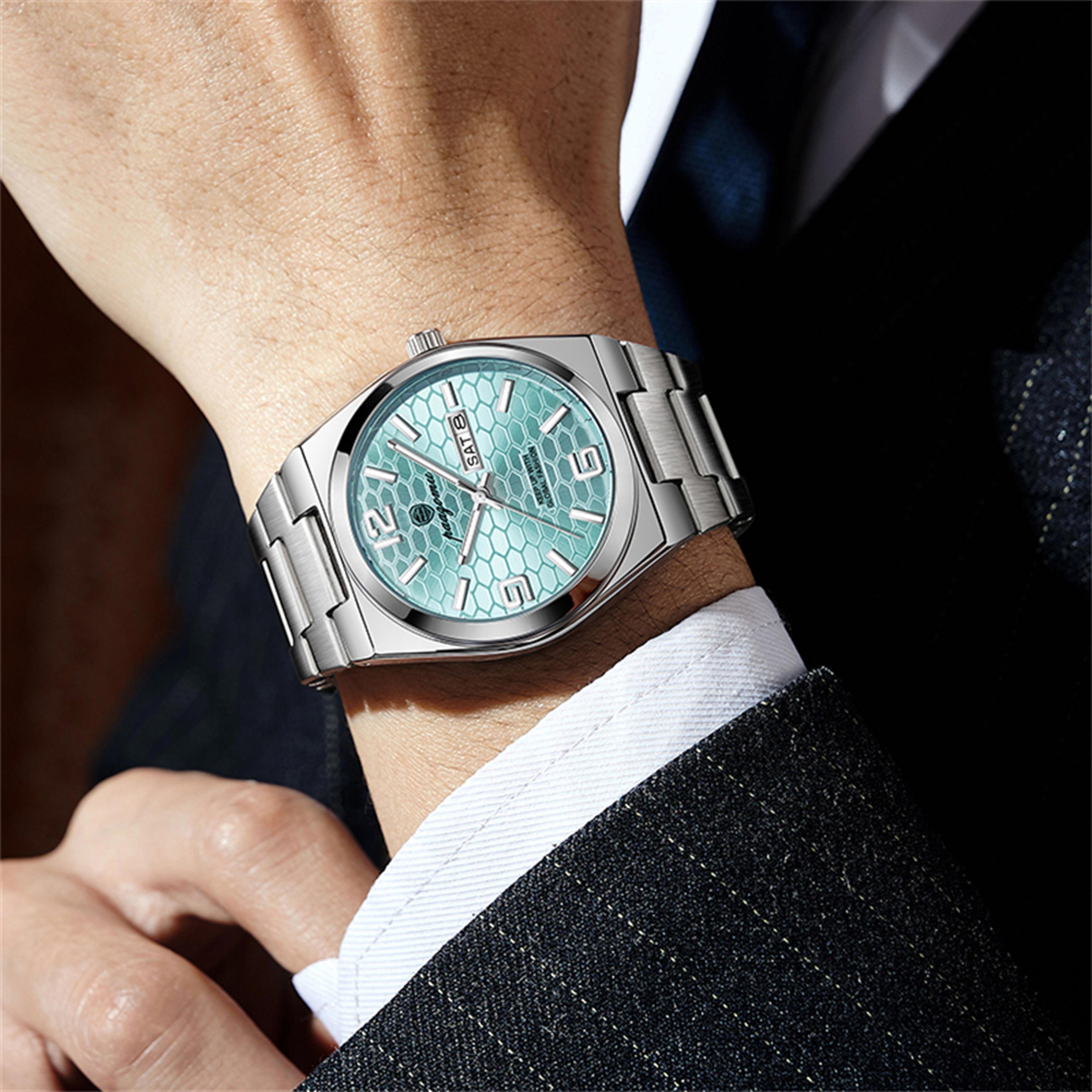 men waterproof luminous quartz watch stainless steel business wristwatch