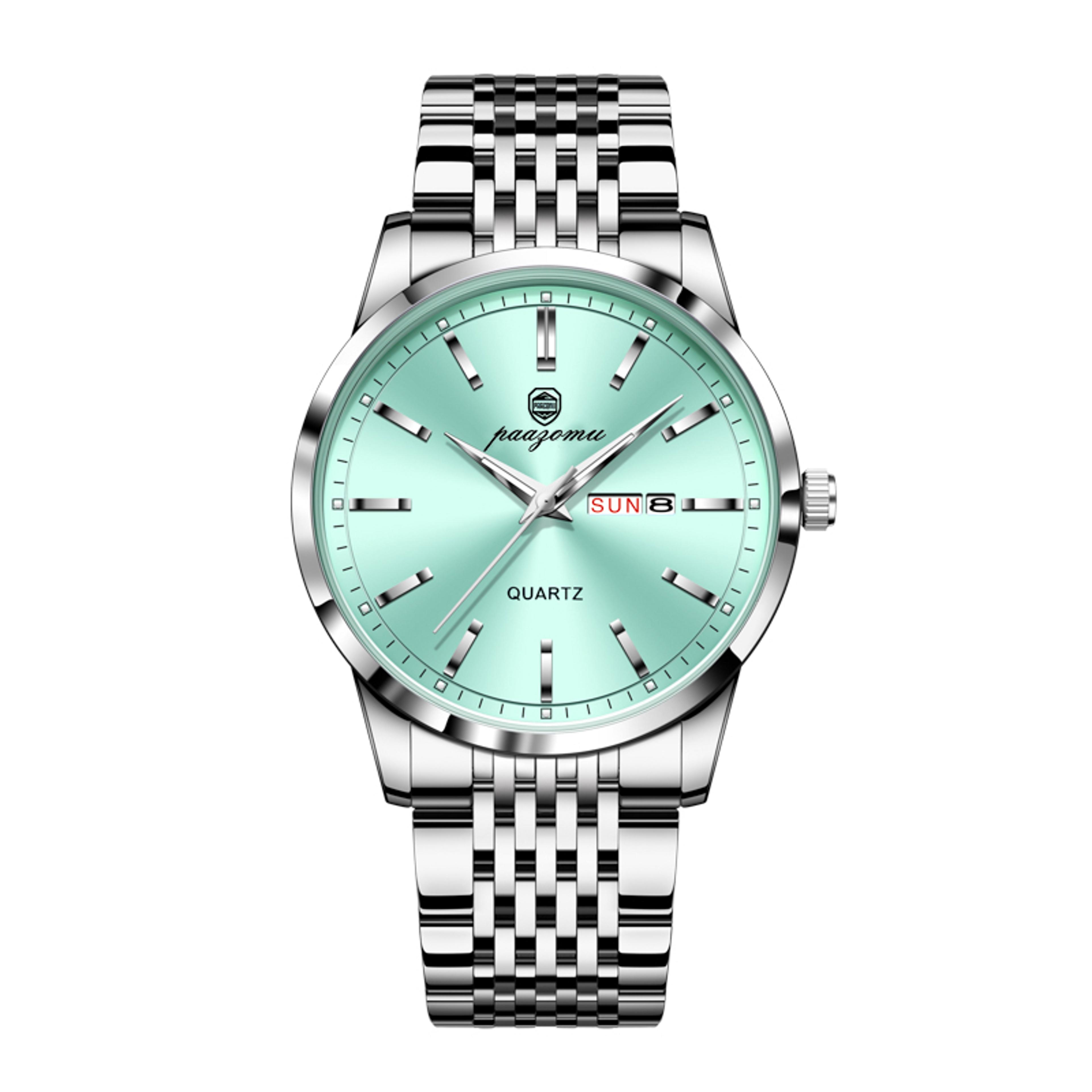 luxury waterproof mens quartz watch stainless steel luminous date wristwatch