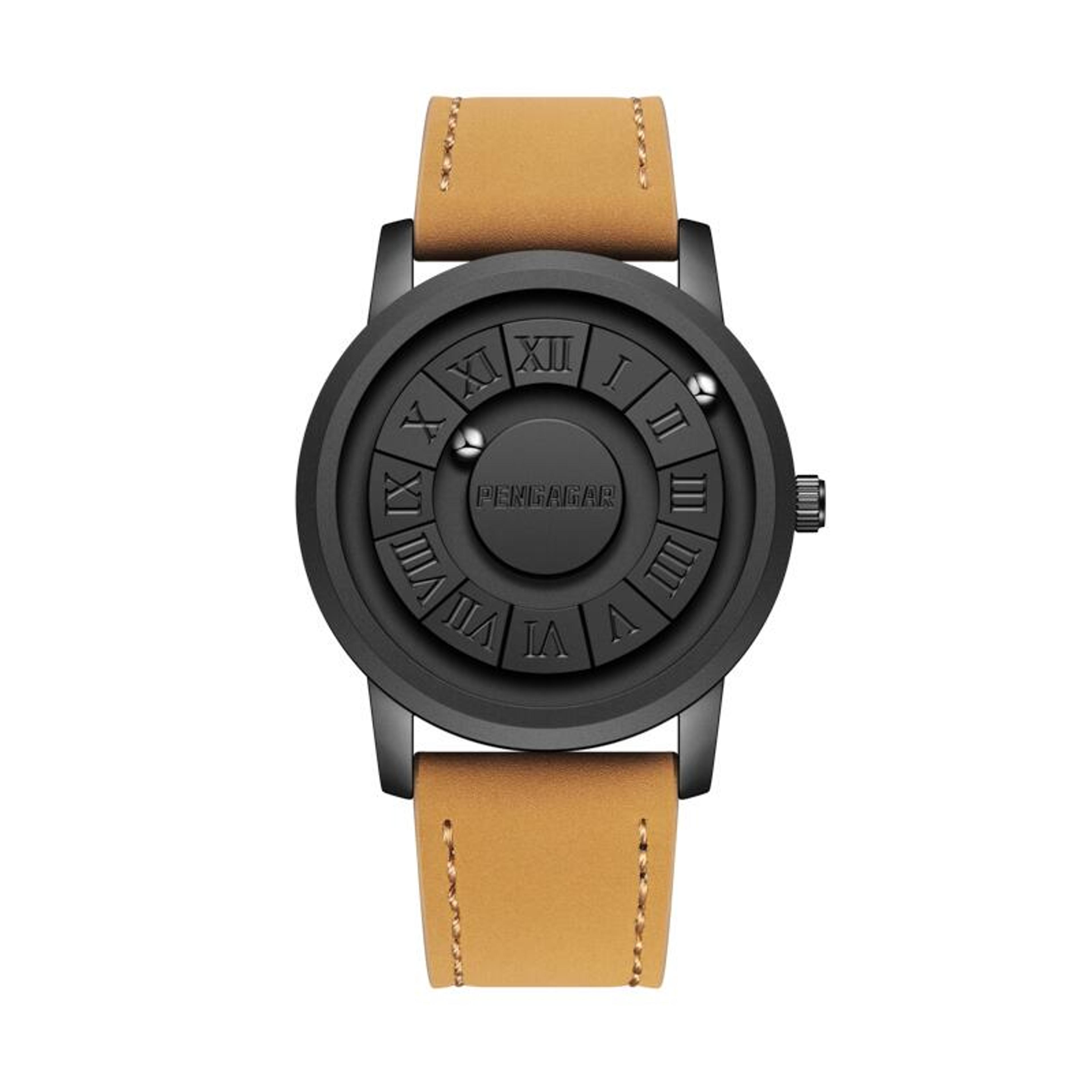 magnetic roman numeral watch for men waterproof stainless steel business wristwatch