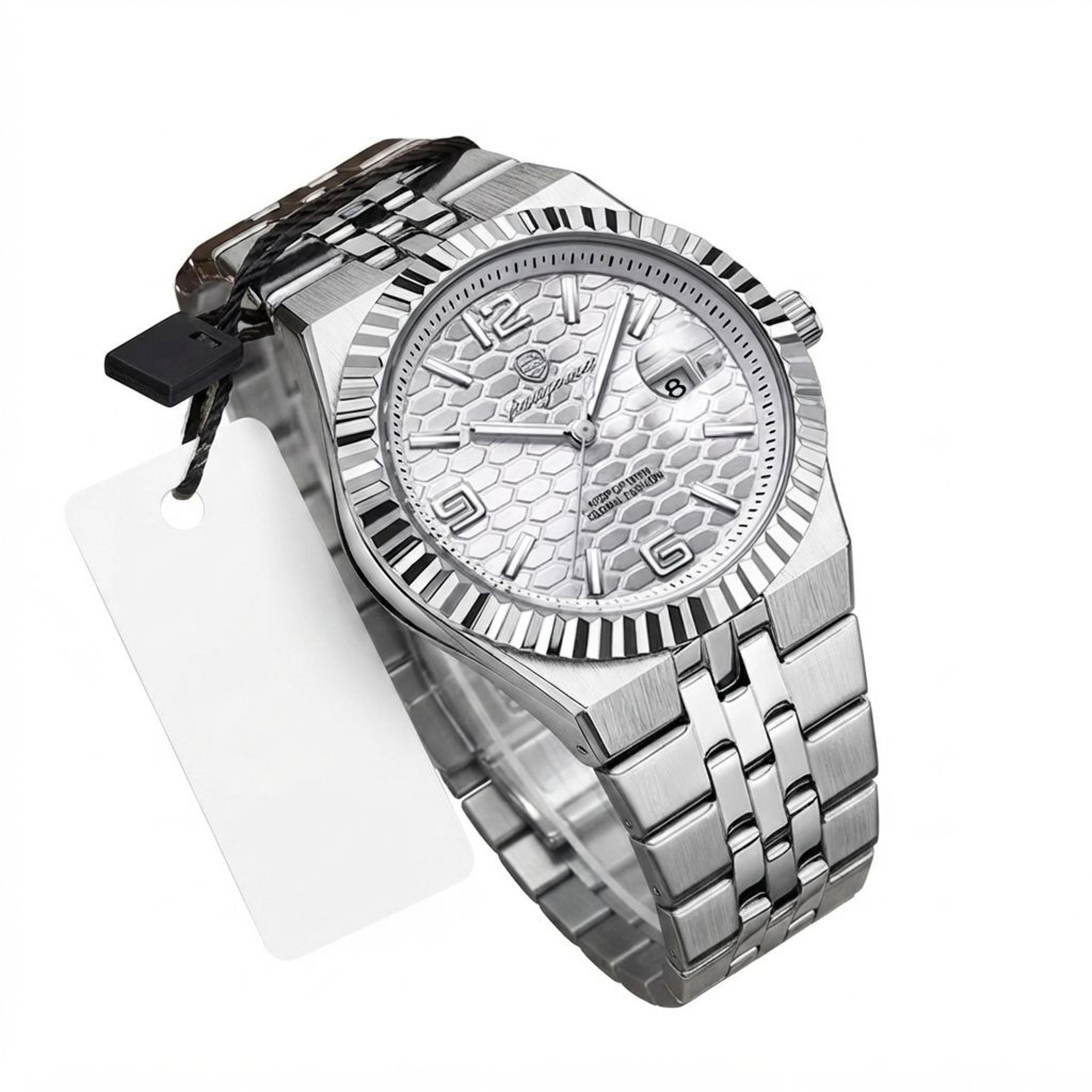 luxury men quartz watch waterproof stainless steel day date luminous wristwatch