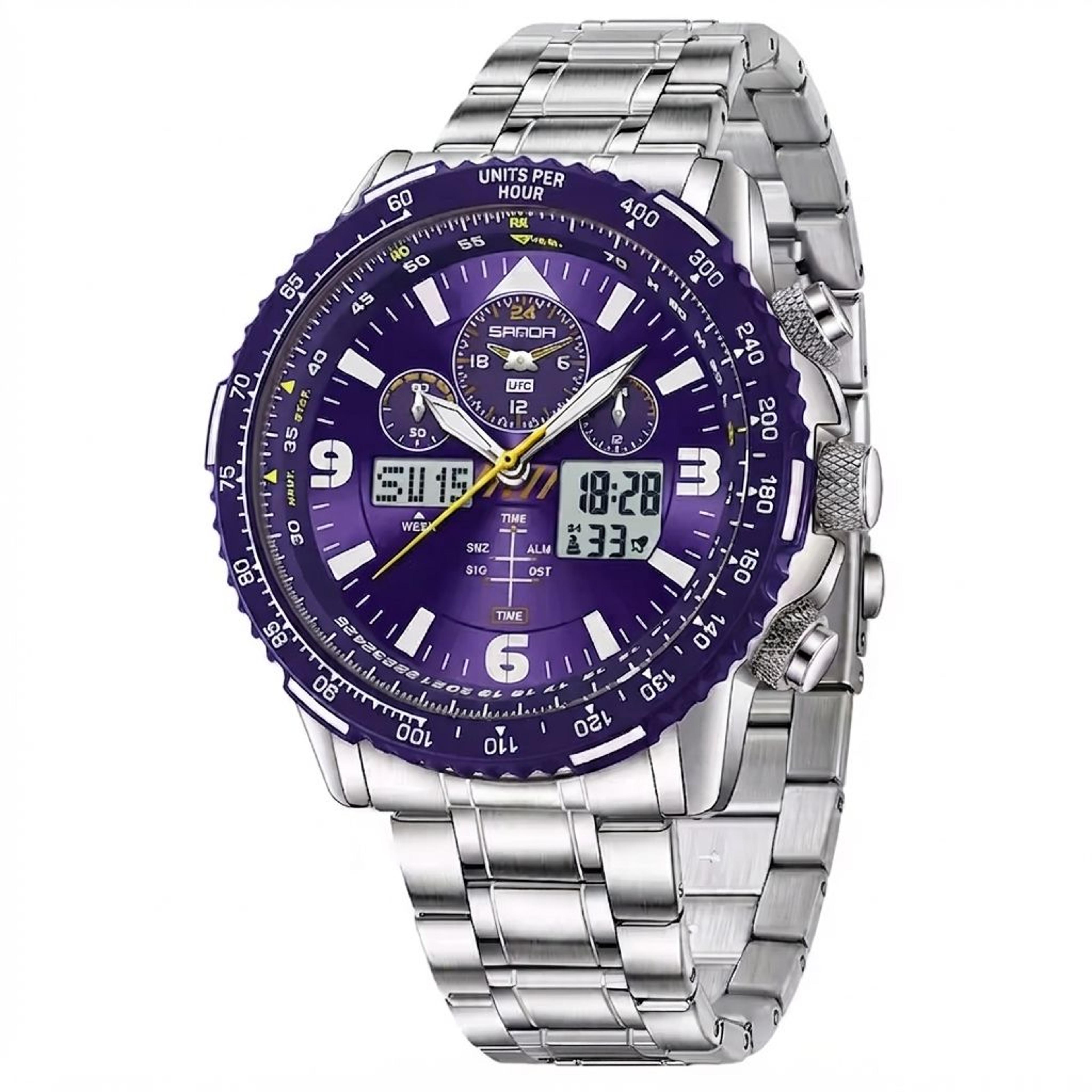 stainless steel chronograph watch for men