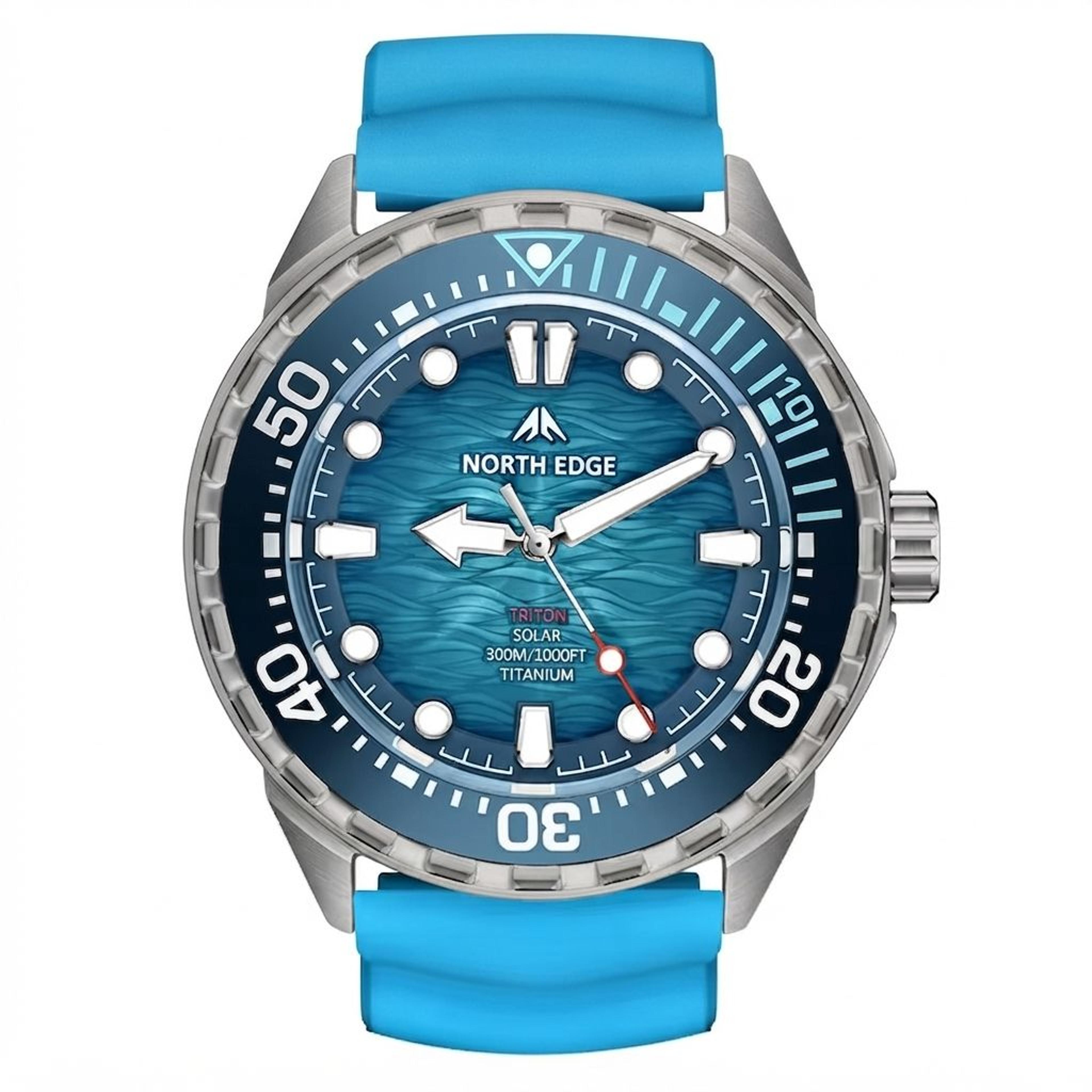 titanium solar powered dive watch for men waterproof quartz sports watch