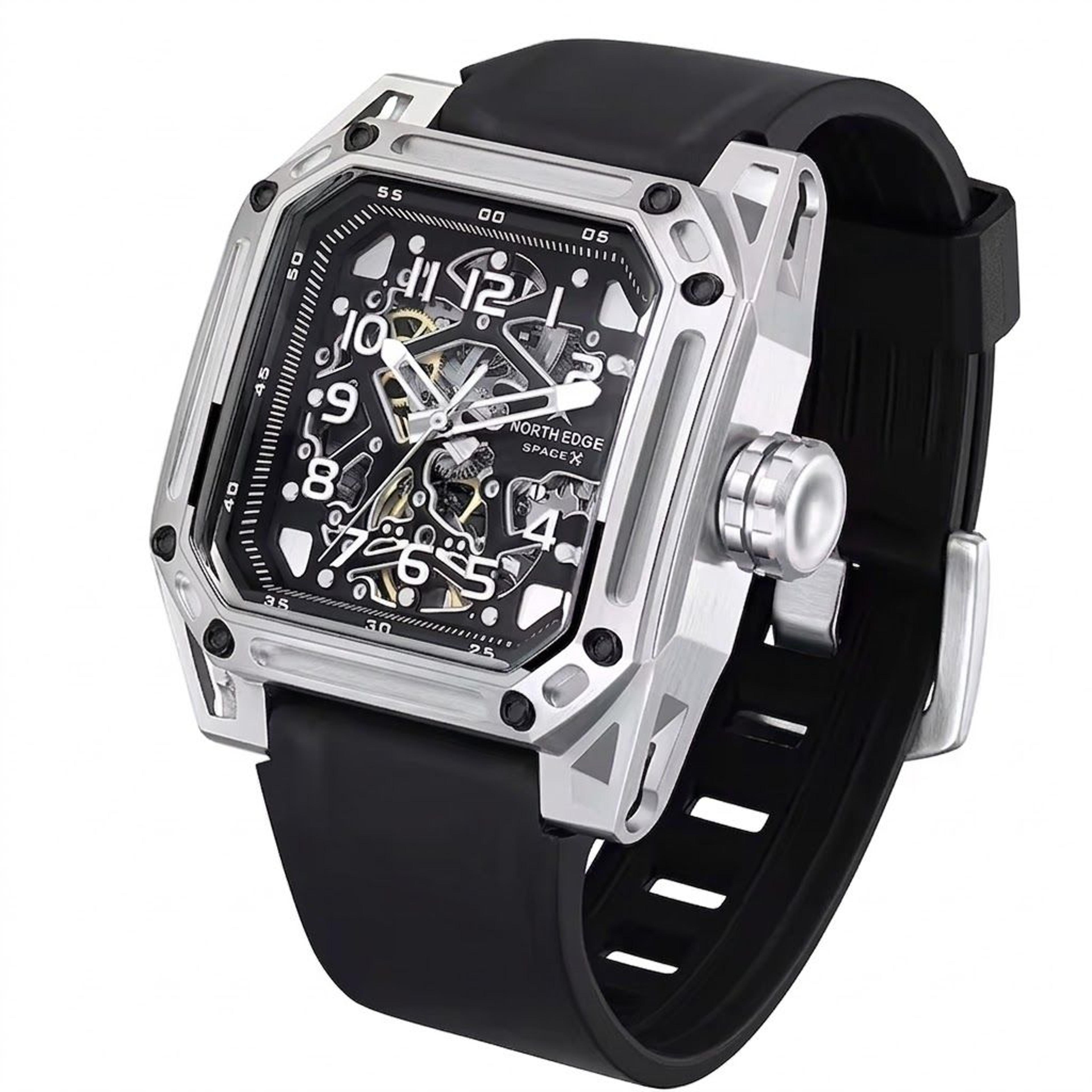 skeleton automatic watch for men stainless steel waterproof