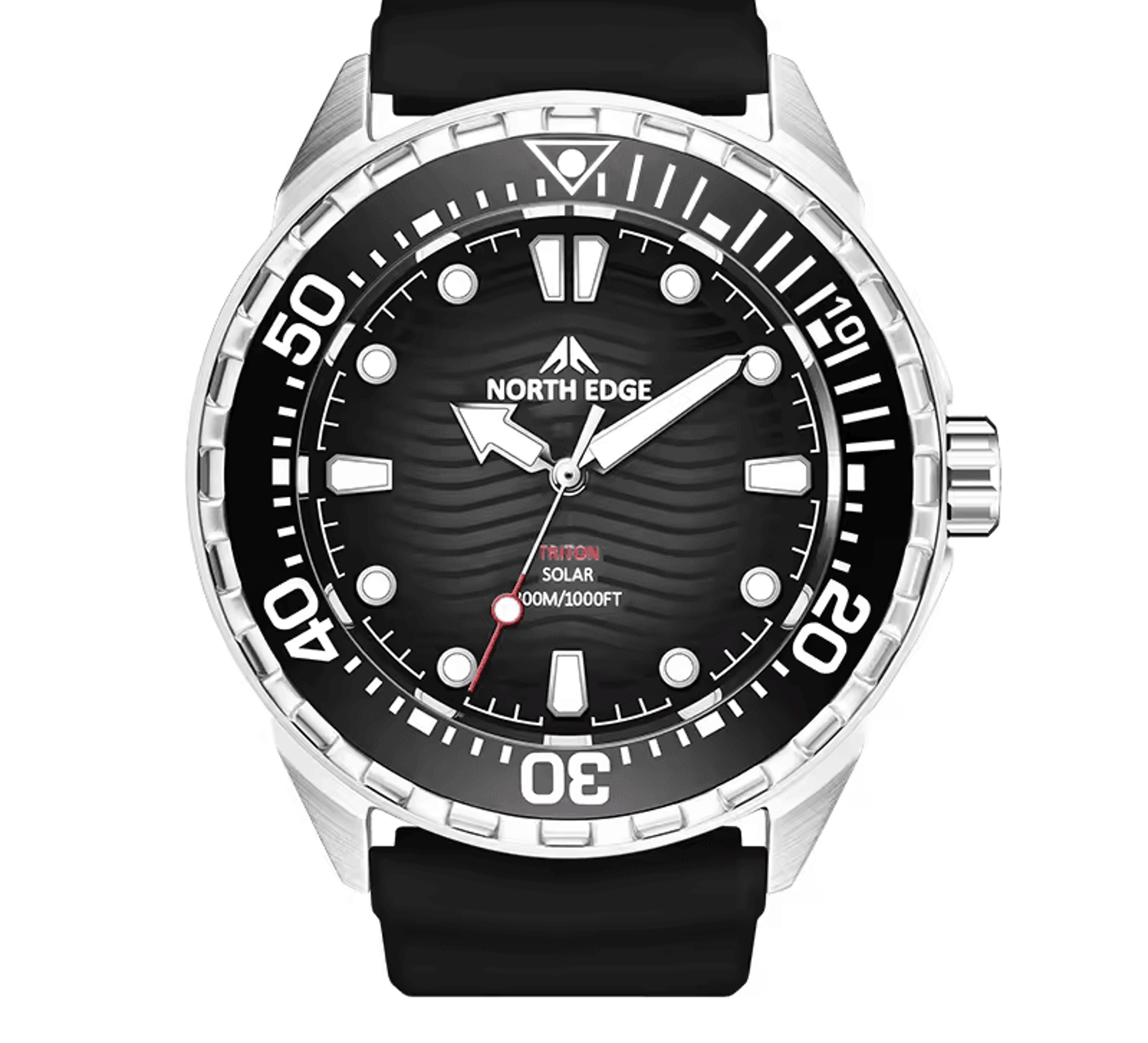 solar powered dive watch for men 316l stainless steel waterproof digital watch