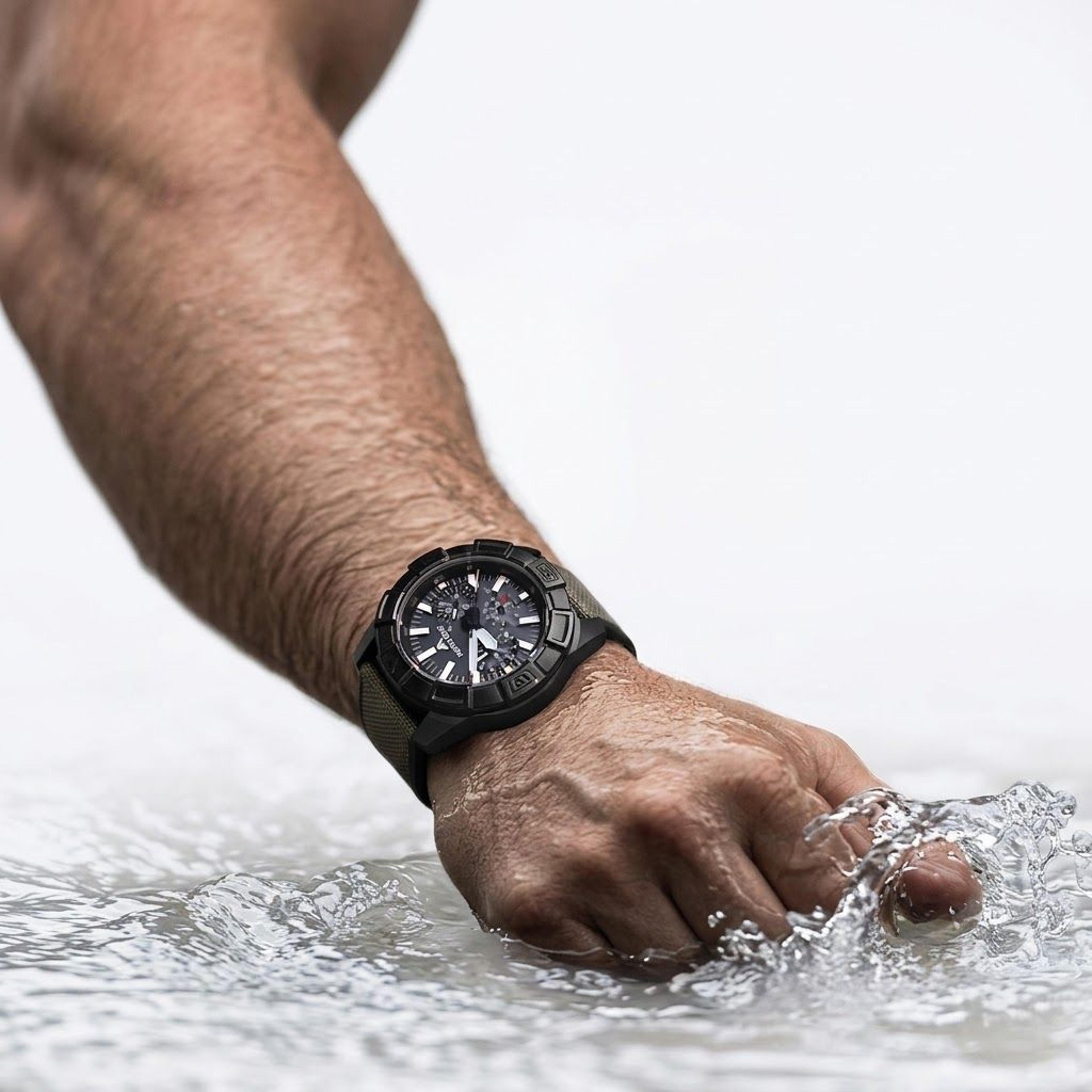 mens pilot watch stainless steel waterproof chronograph