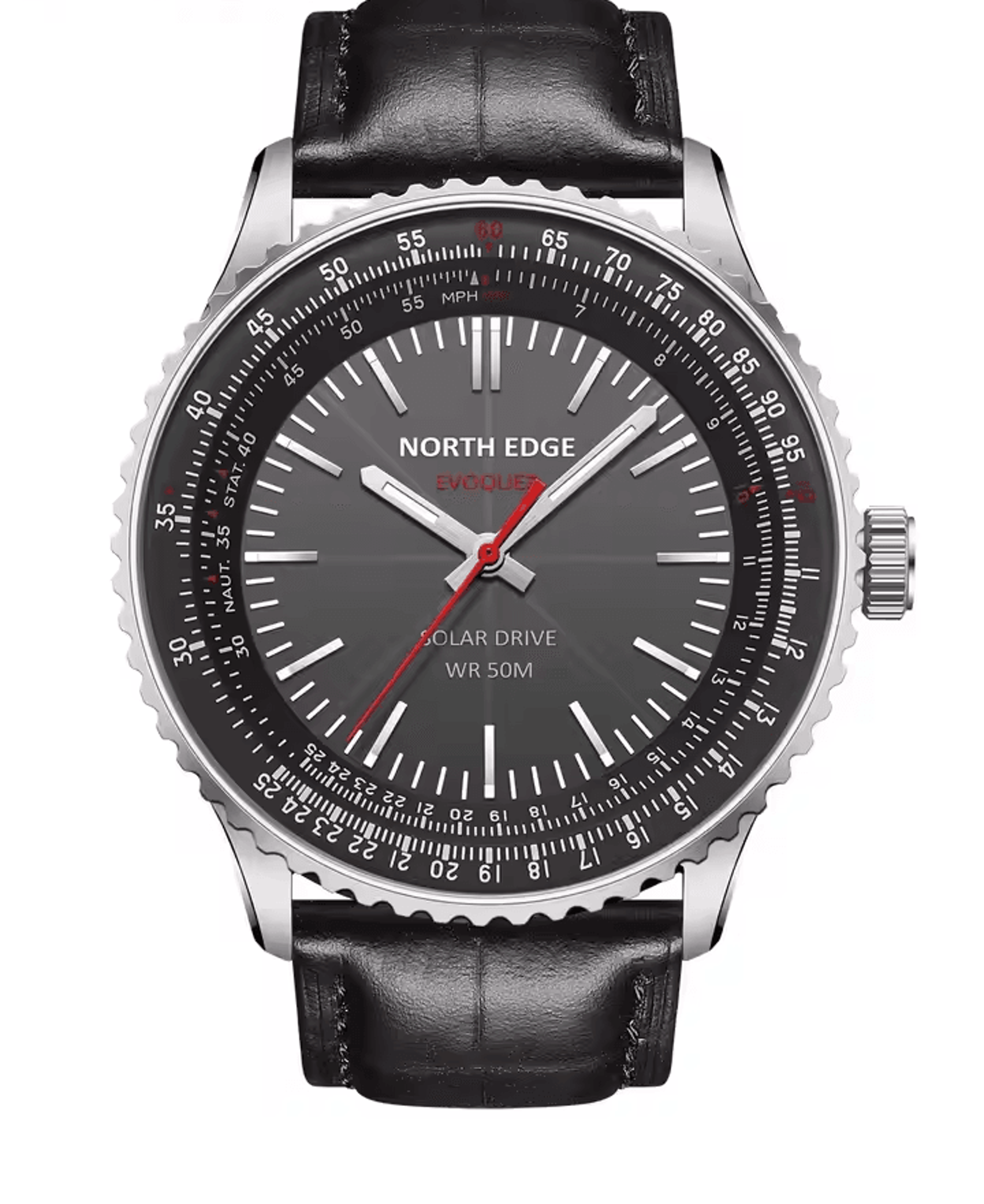 solar pilot watch for men luminous leather aviation military watch