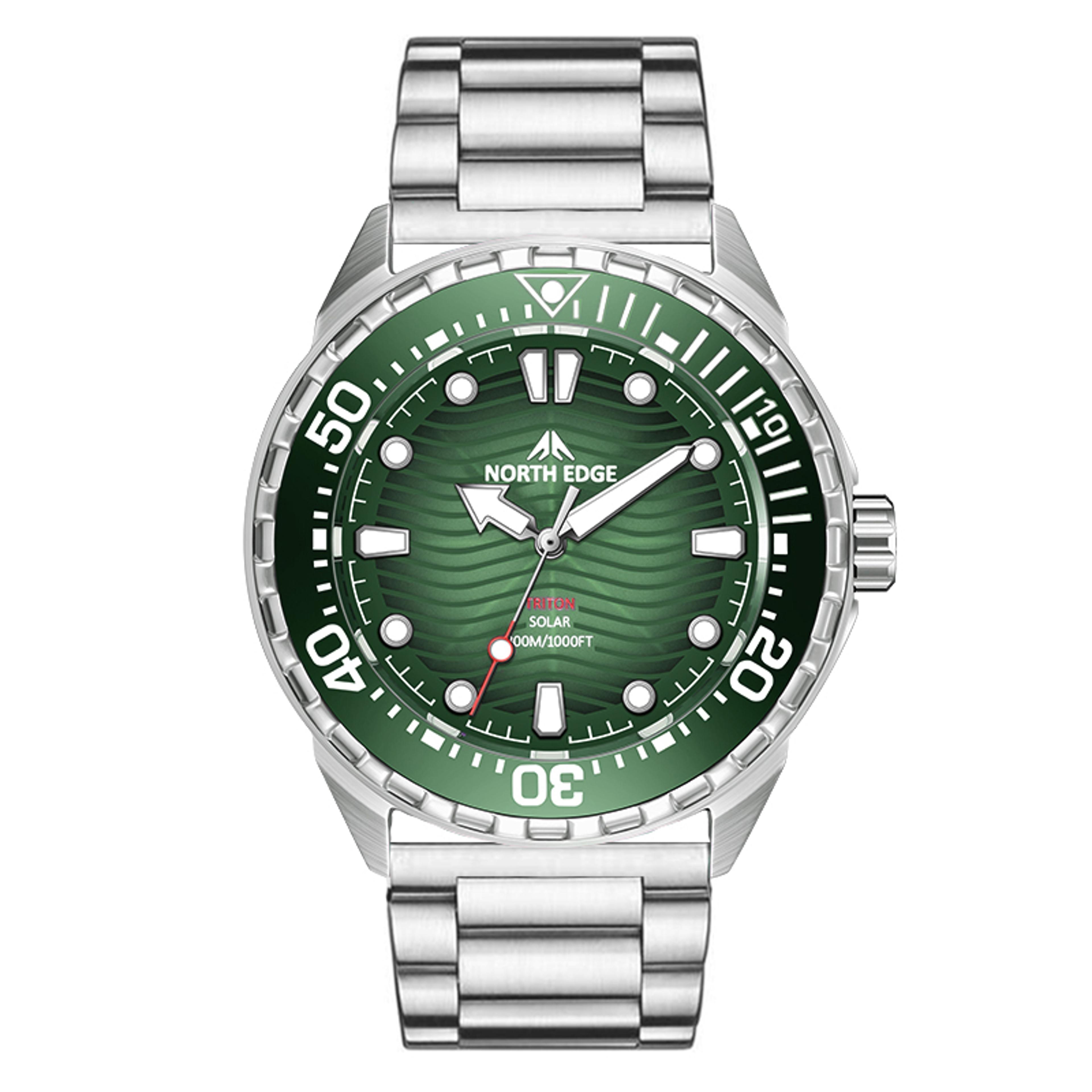 solar powered dive watch for men waterproof quartz sports watch