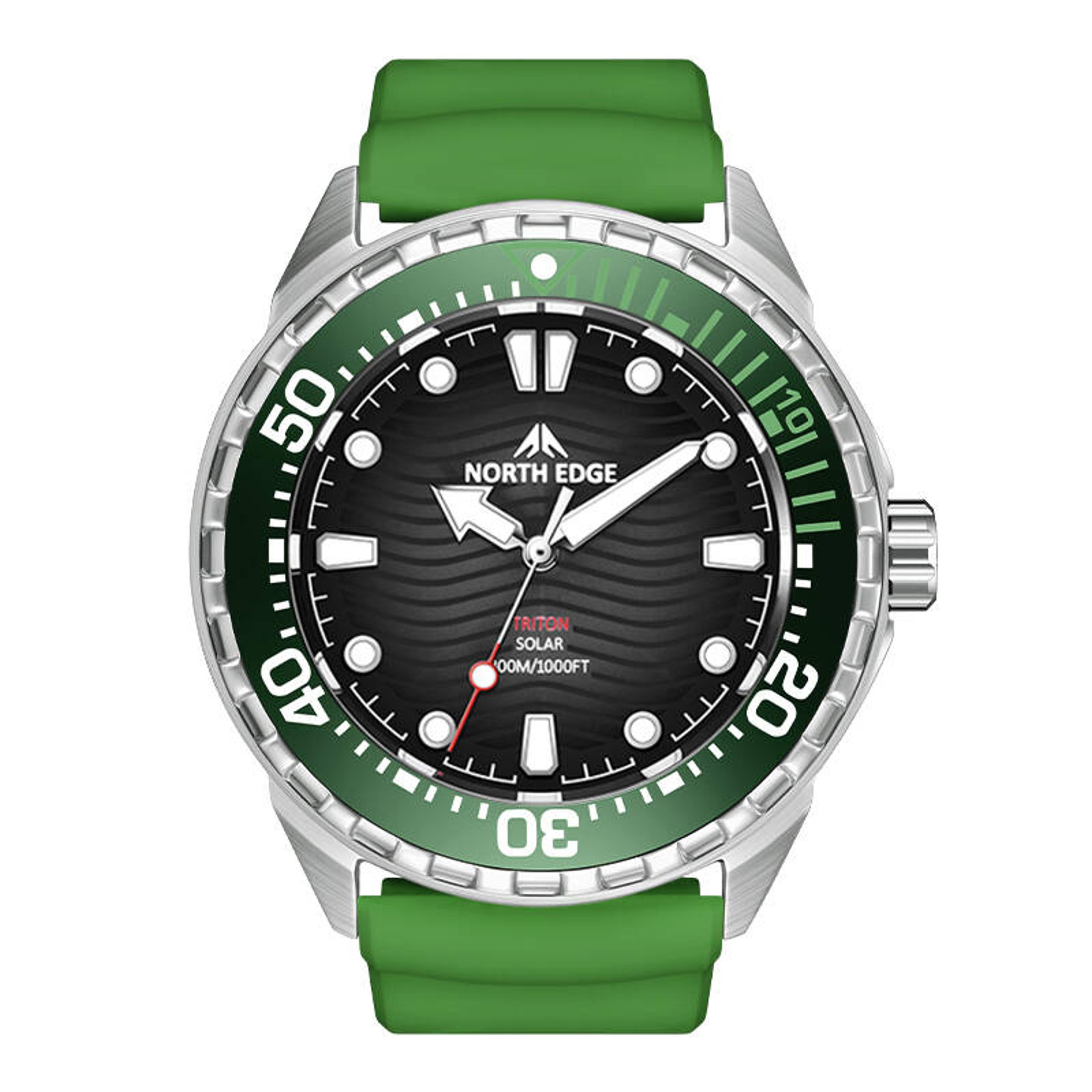 north edge triton solar dive watch for men waterproof stainless steel quartz watch