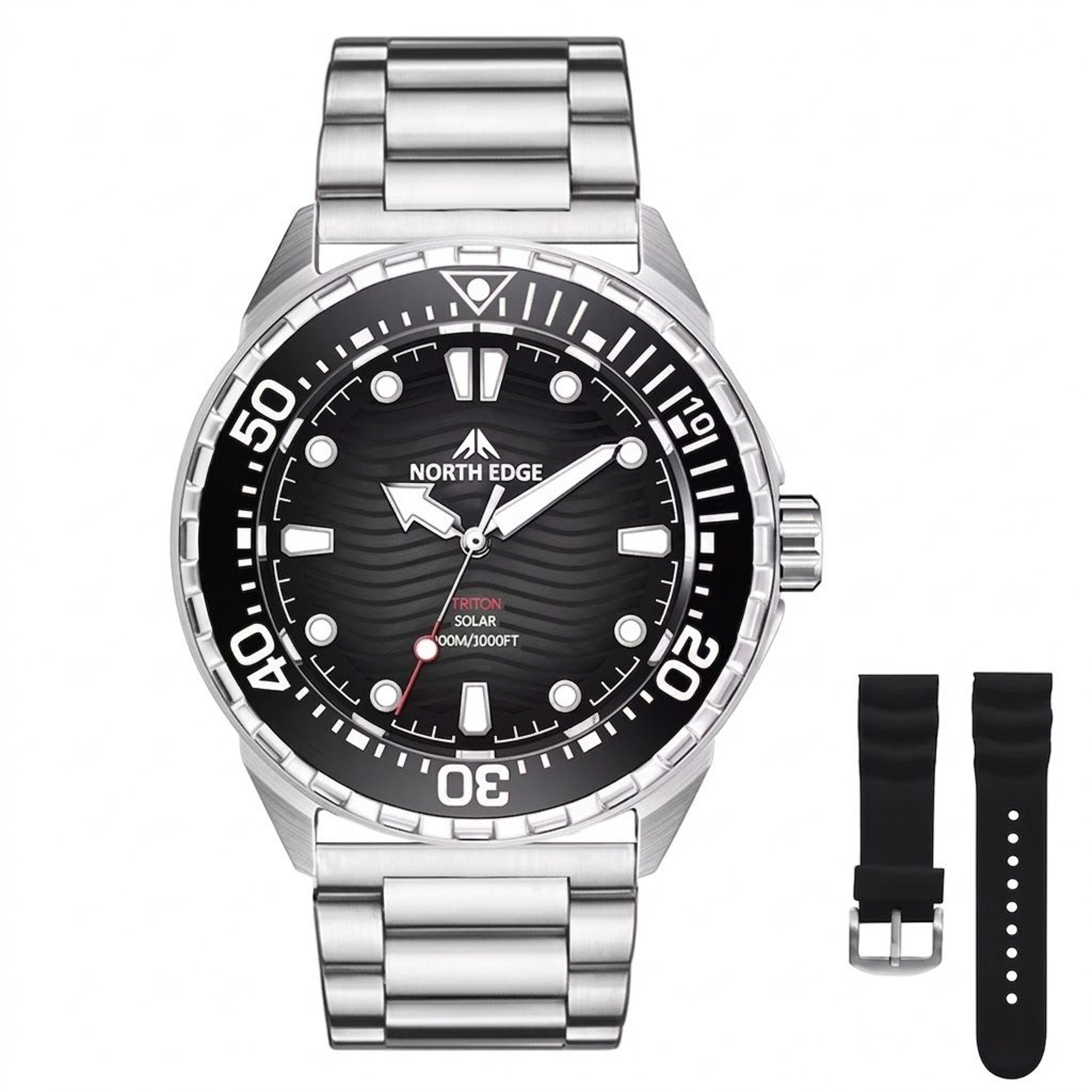 solar powered dive watch for men waterproof titanium quartz wristwatch