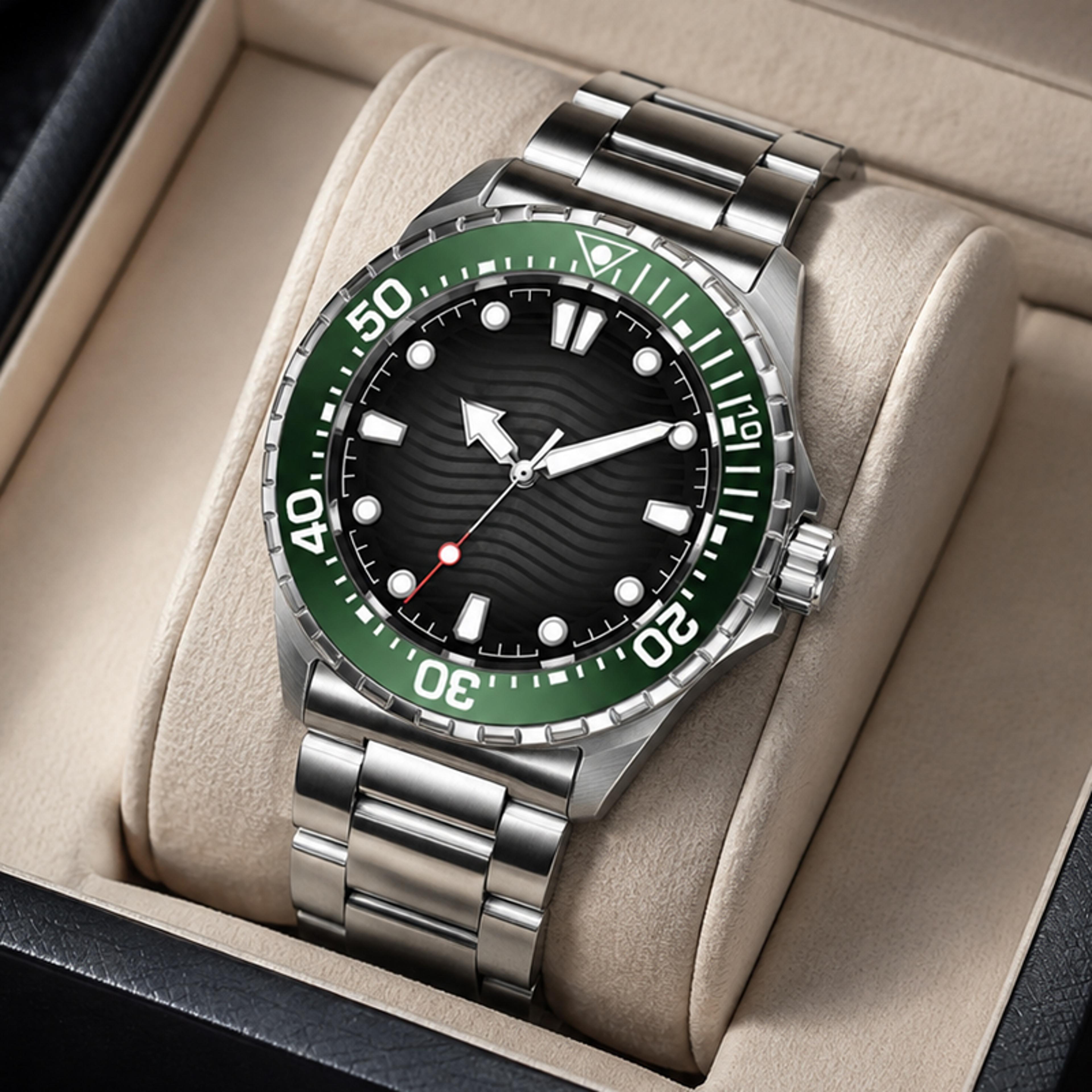 solar dive watch men stainless steel waterproof quartz luminous display