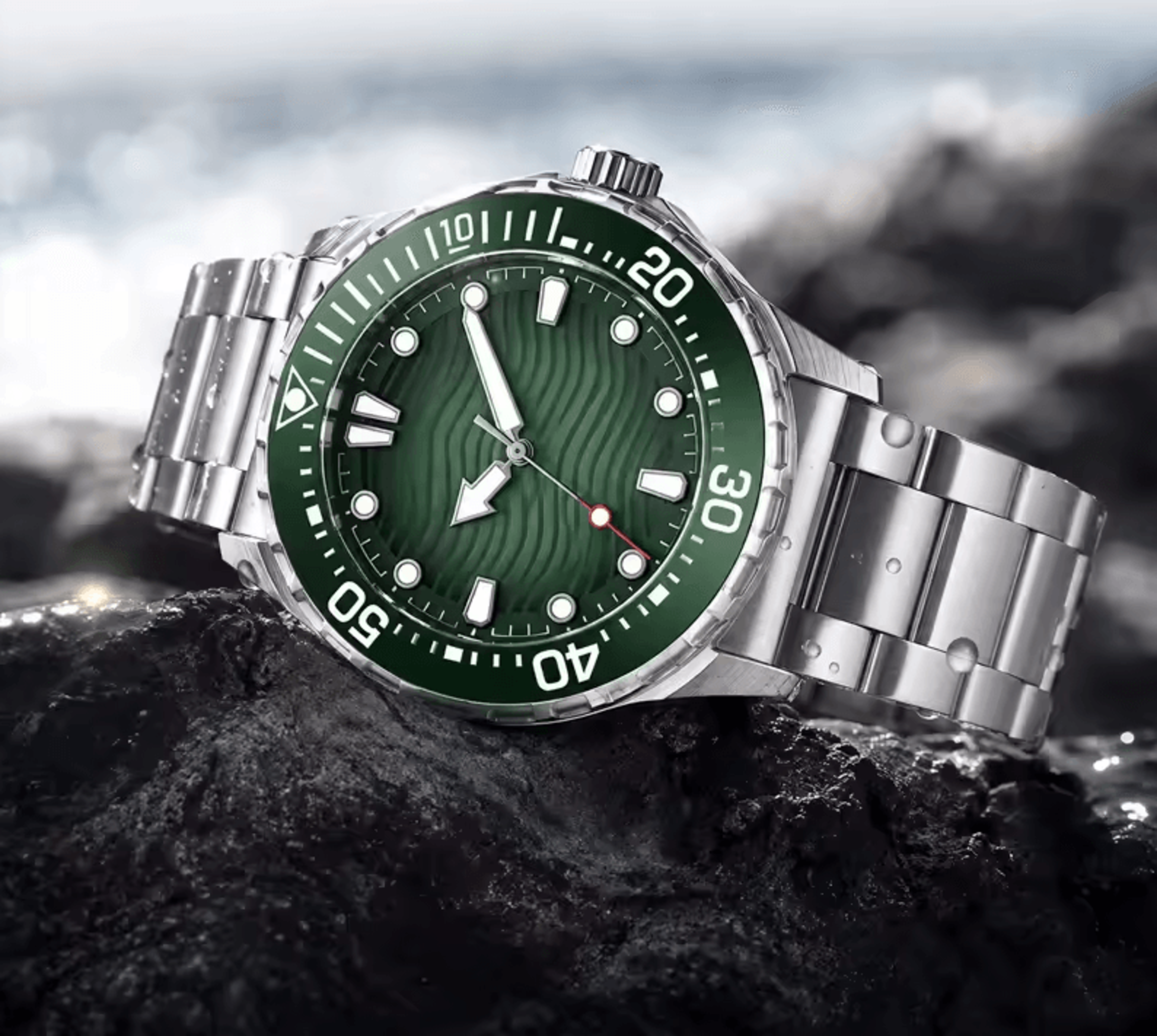 edge triton solar dive watch waterproof stainless steel quartz