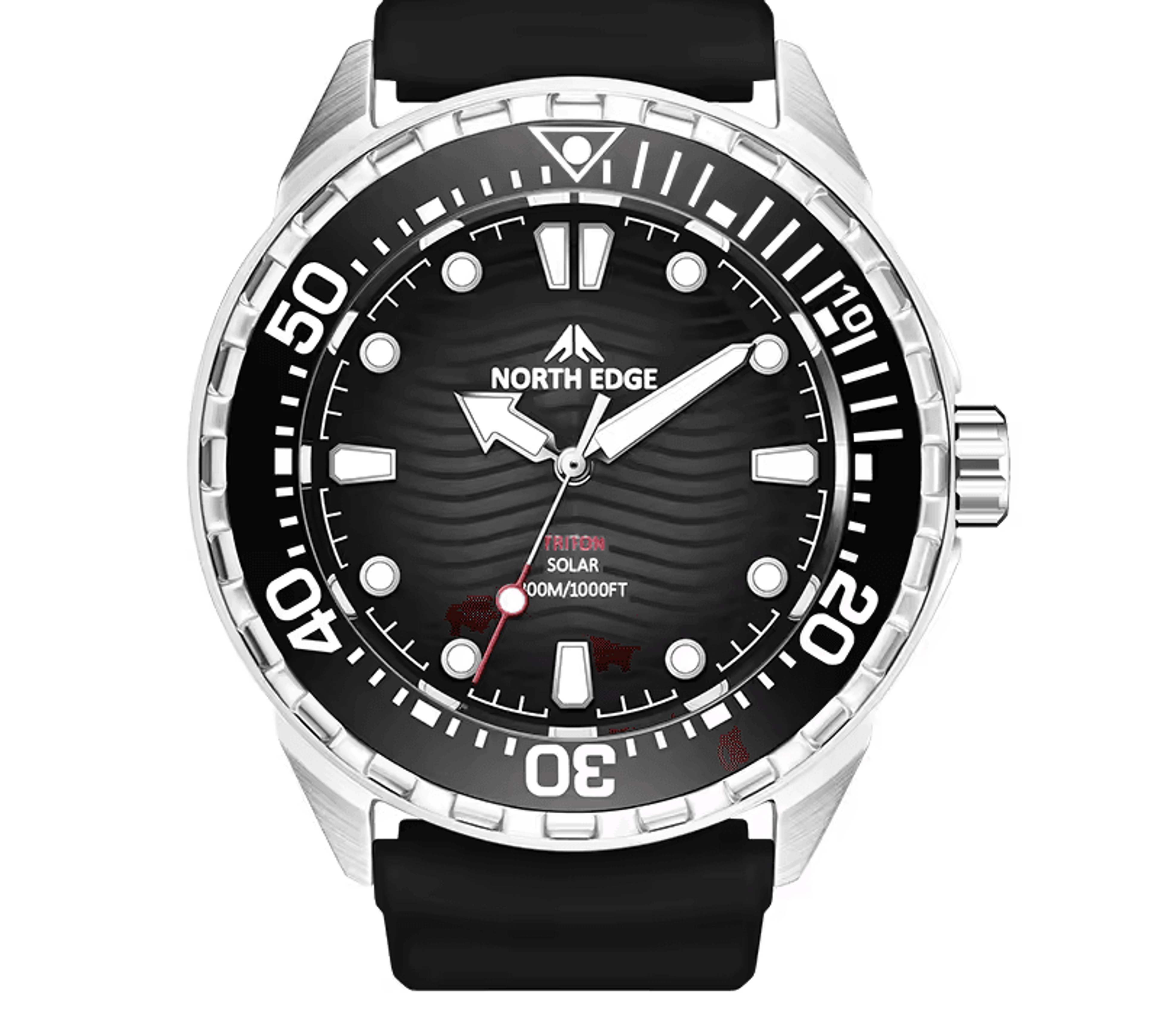 solar powered dive watch stainless steel waterproof watch for men