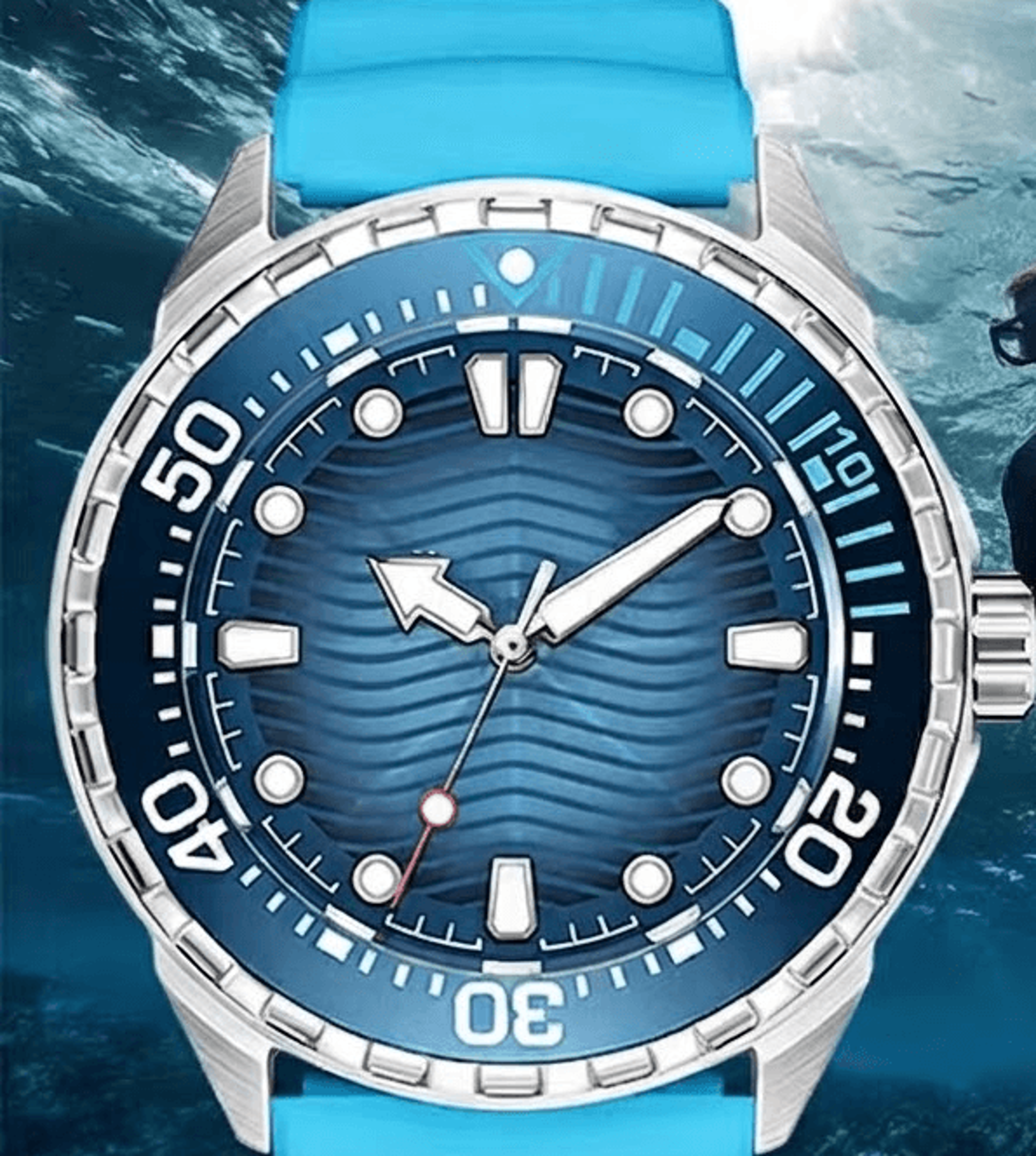 solar stainless steel dive chronograph watch rotating bezel