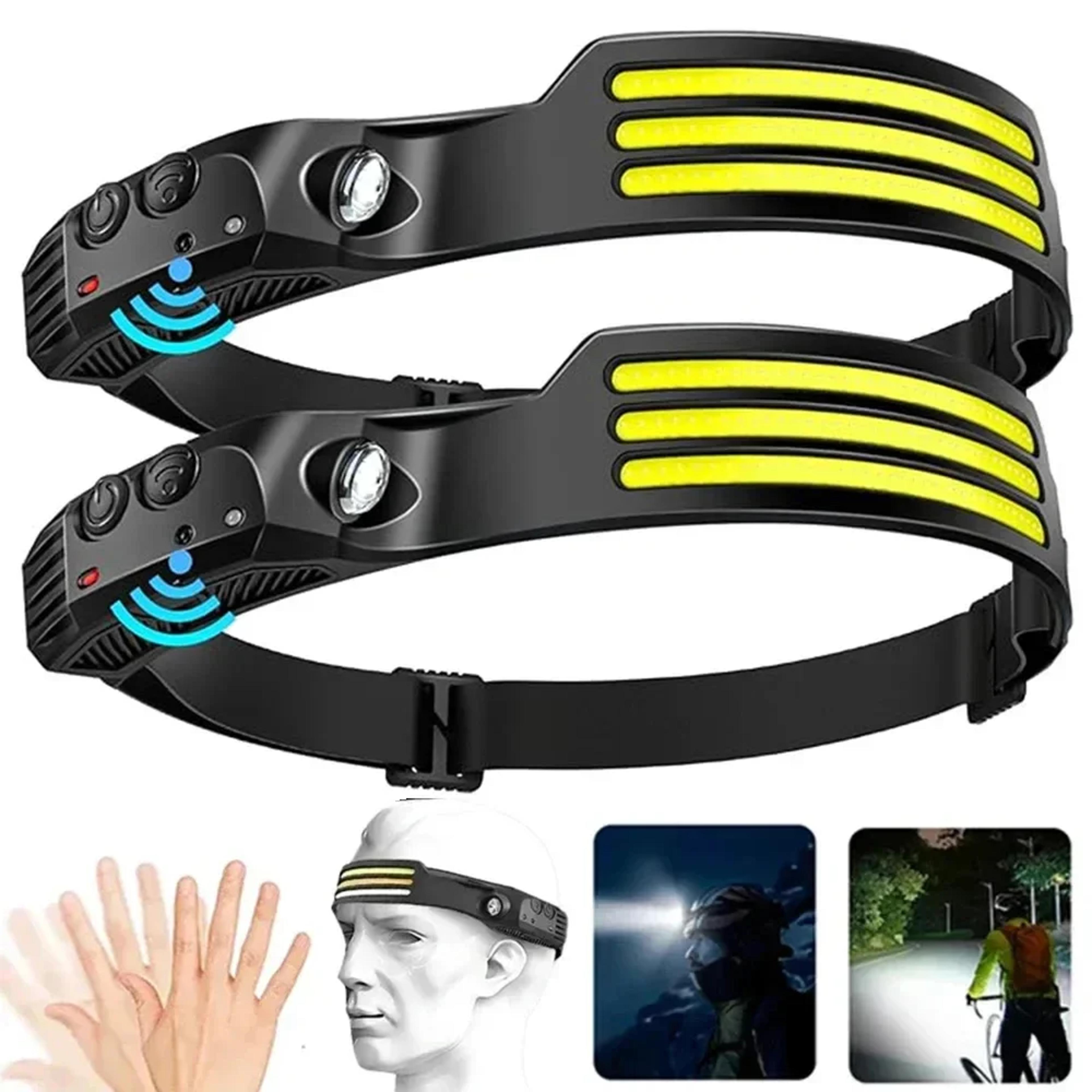 smart sensor led headlamp usb rechargeable waterproof headlight