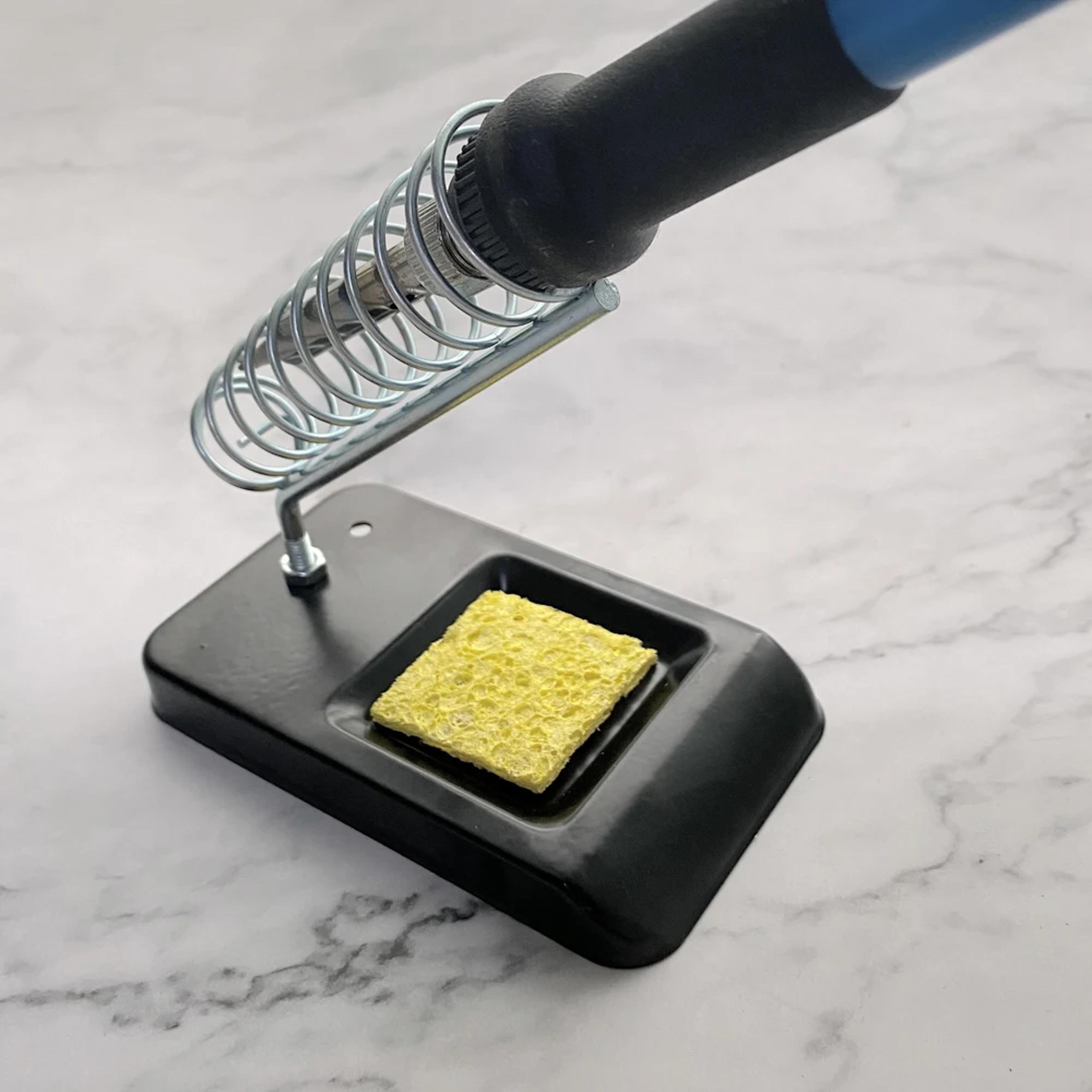 portable soldering iron stand holder with cleaning sponge