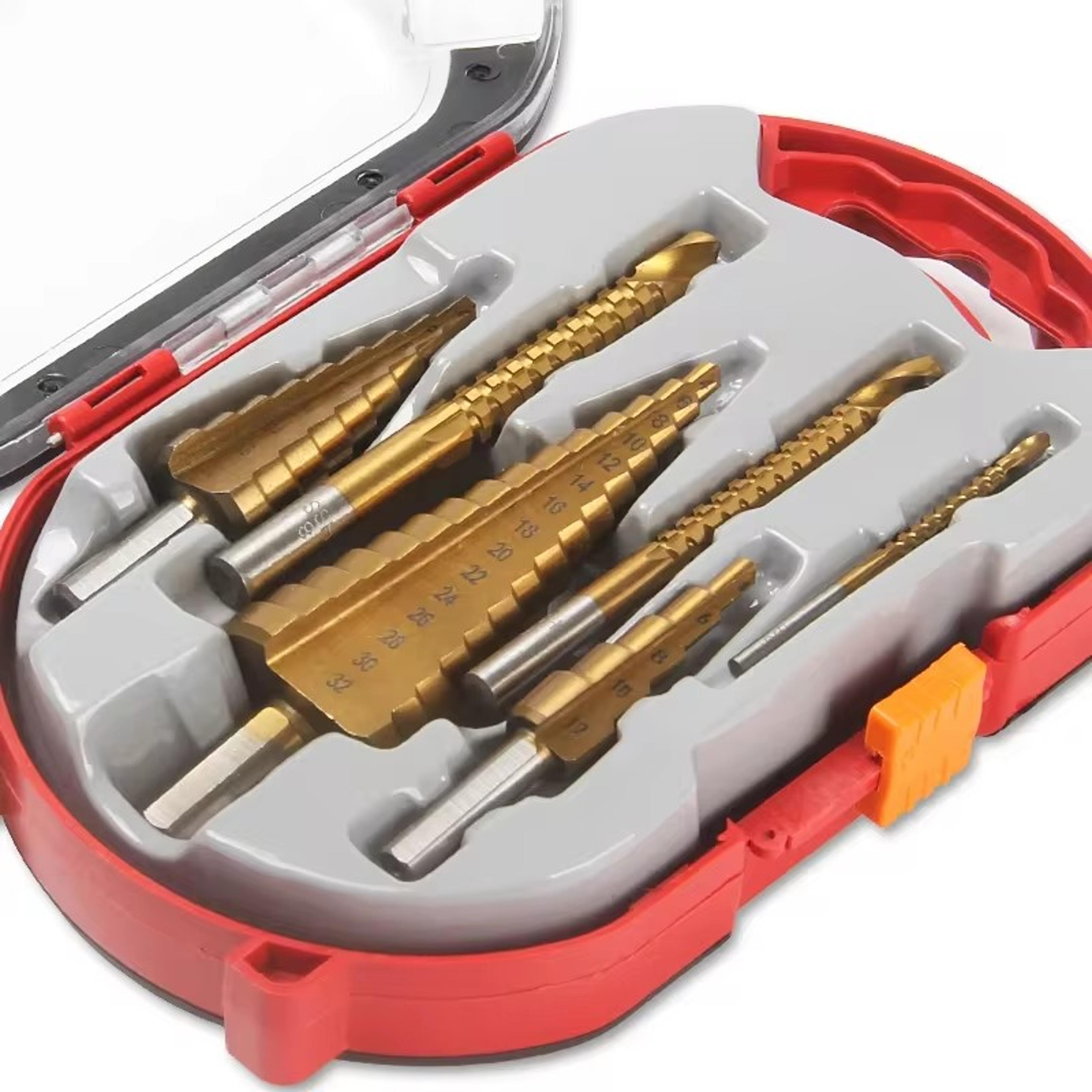 titanium step drill bit set multi size hole opener for wood and metal
