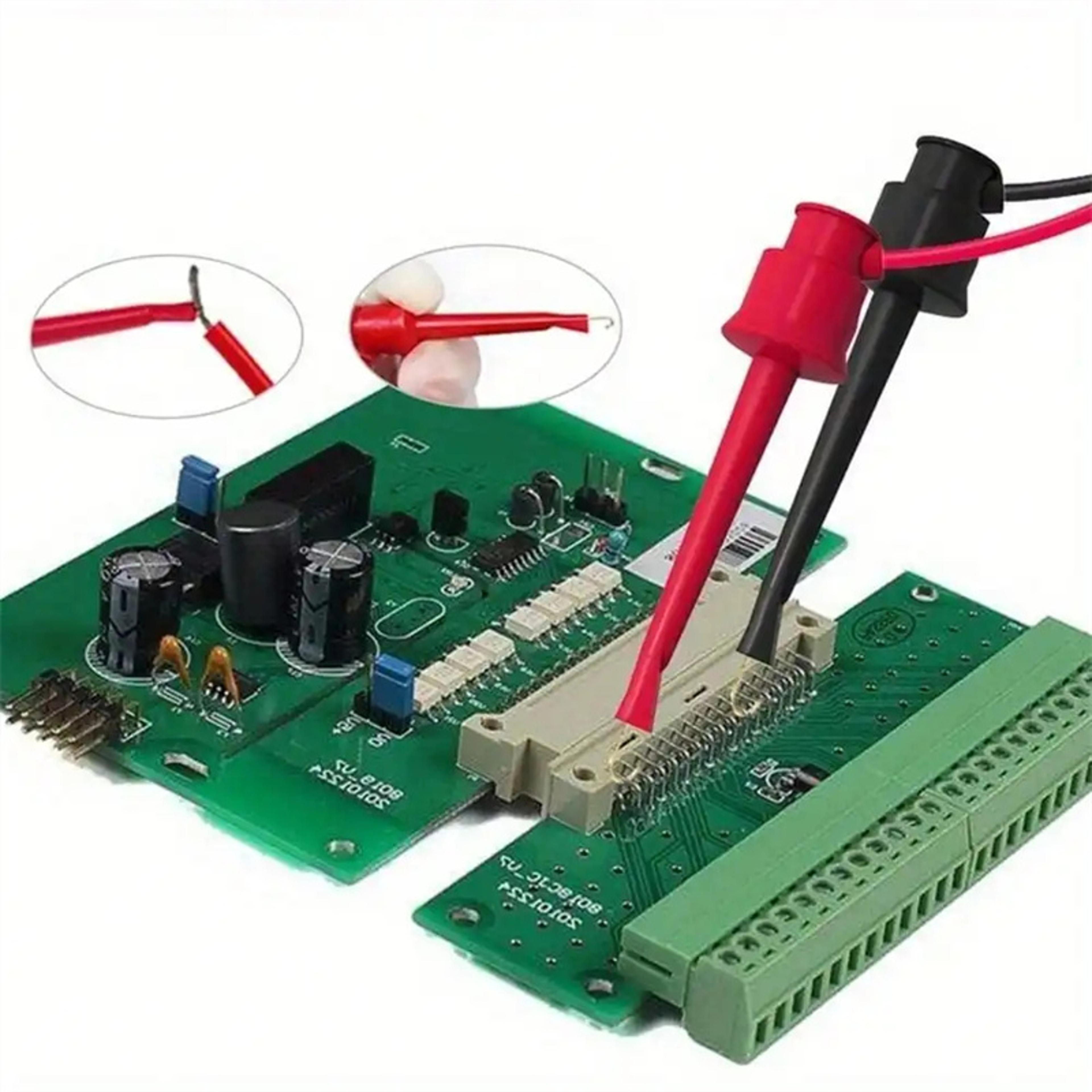 multimeter test leads kit with replaceable needle probes alligator clips and banana plug te