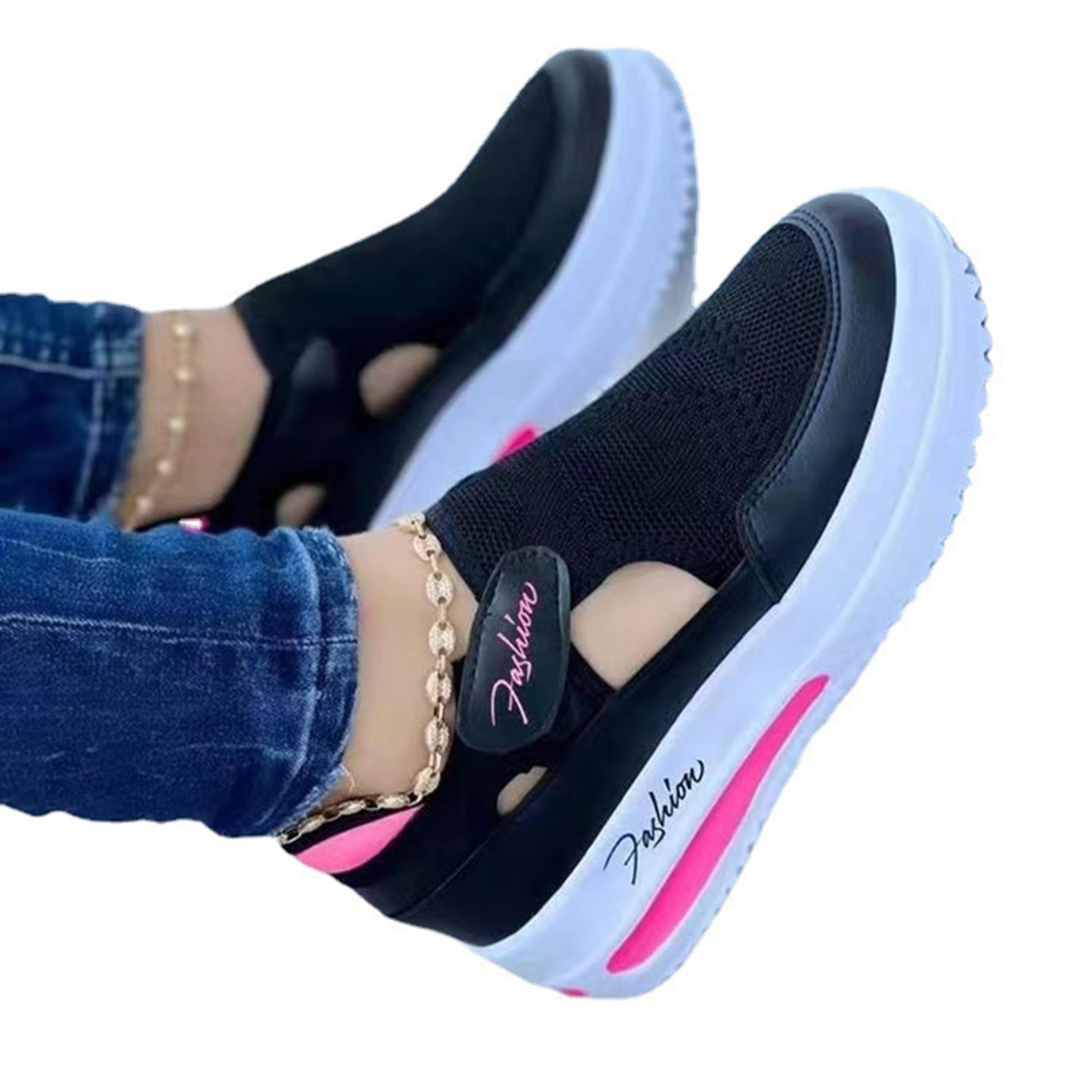 pink hollow out platform sneakers for women casual canvas tennis shoes