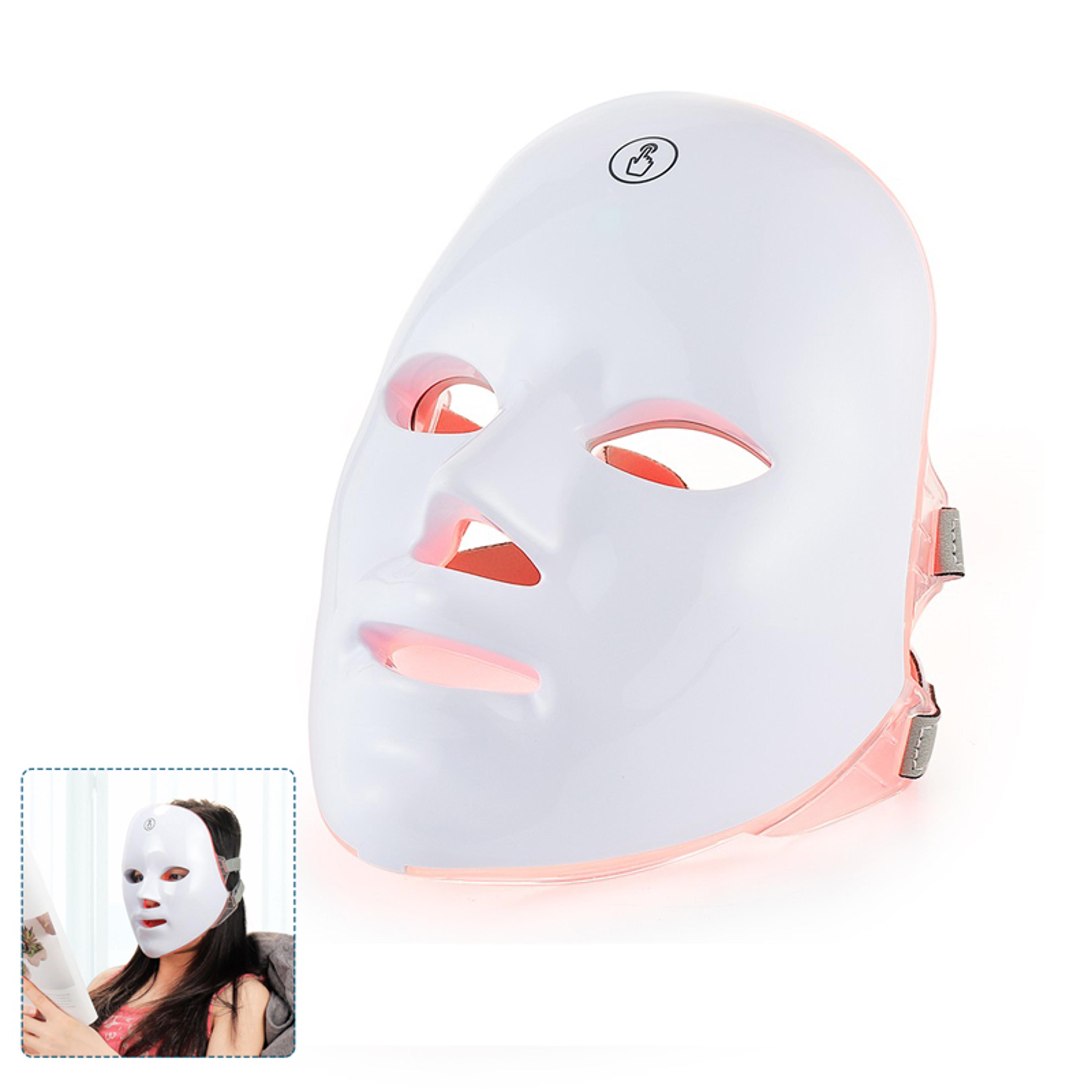 wireless color led face and neck beauty mask photon therapy skin tightening device