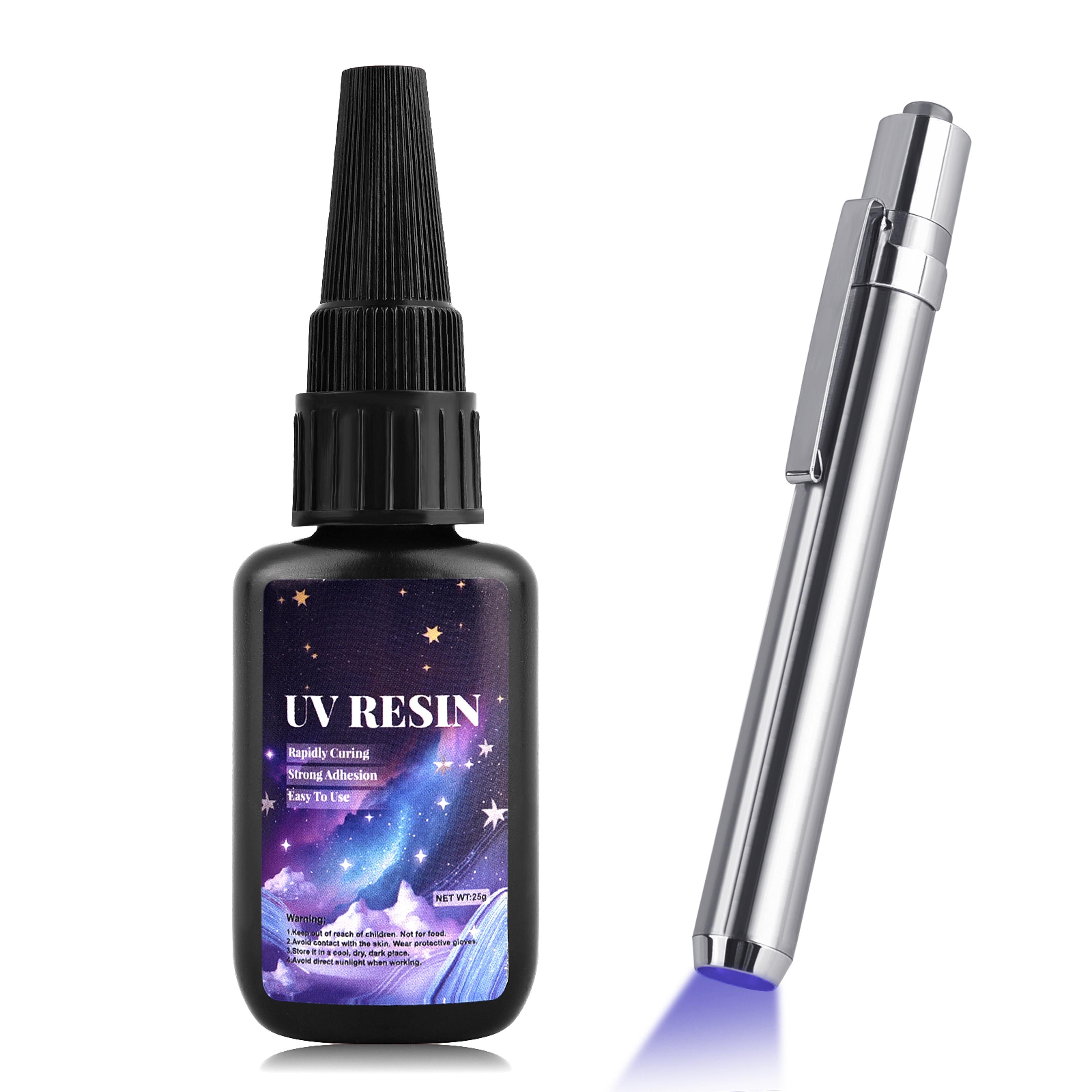 uv resin glue kit with light for glass metal wood crafts