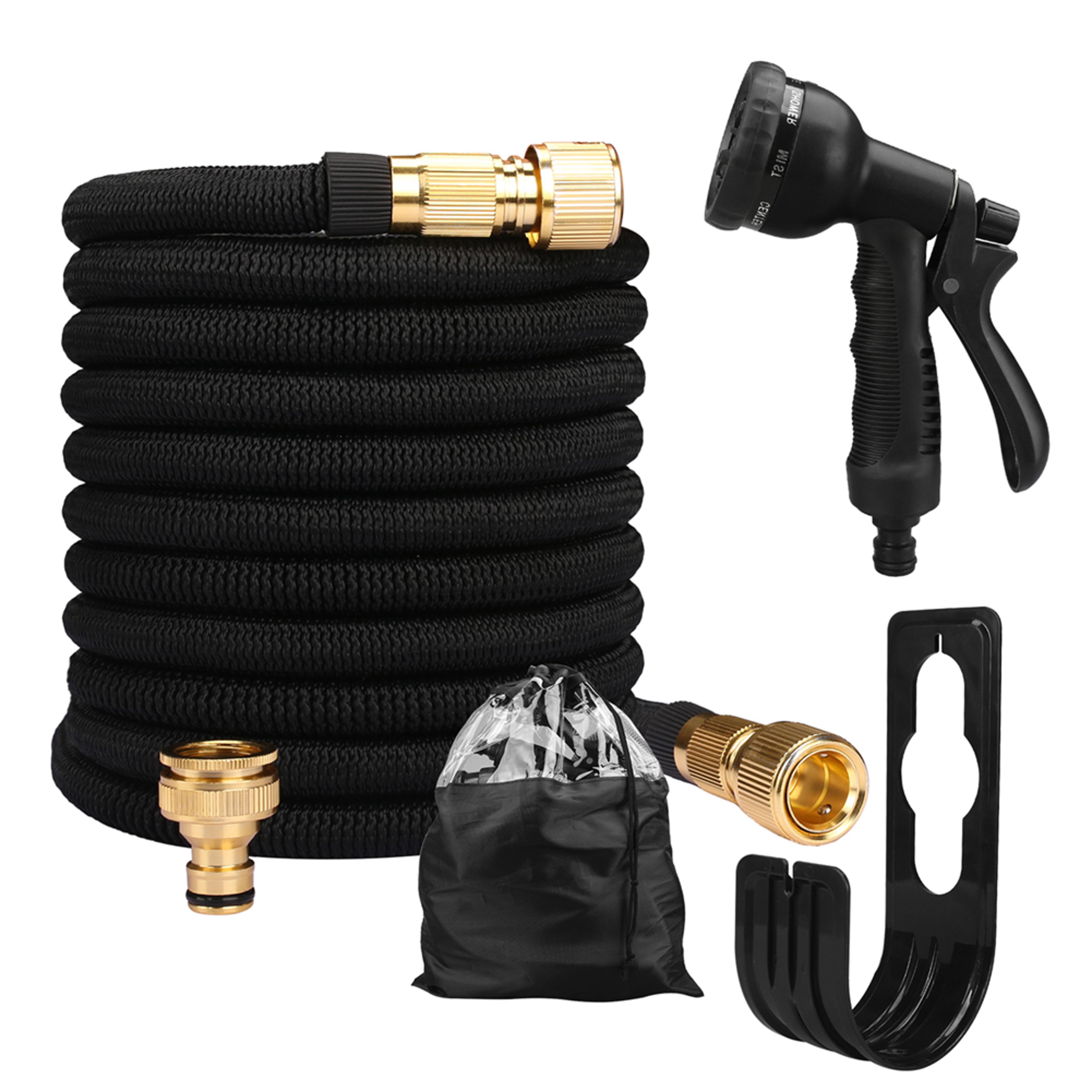 high pressure expandable garden hose with double metal connectors for irrigation and car wash