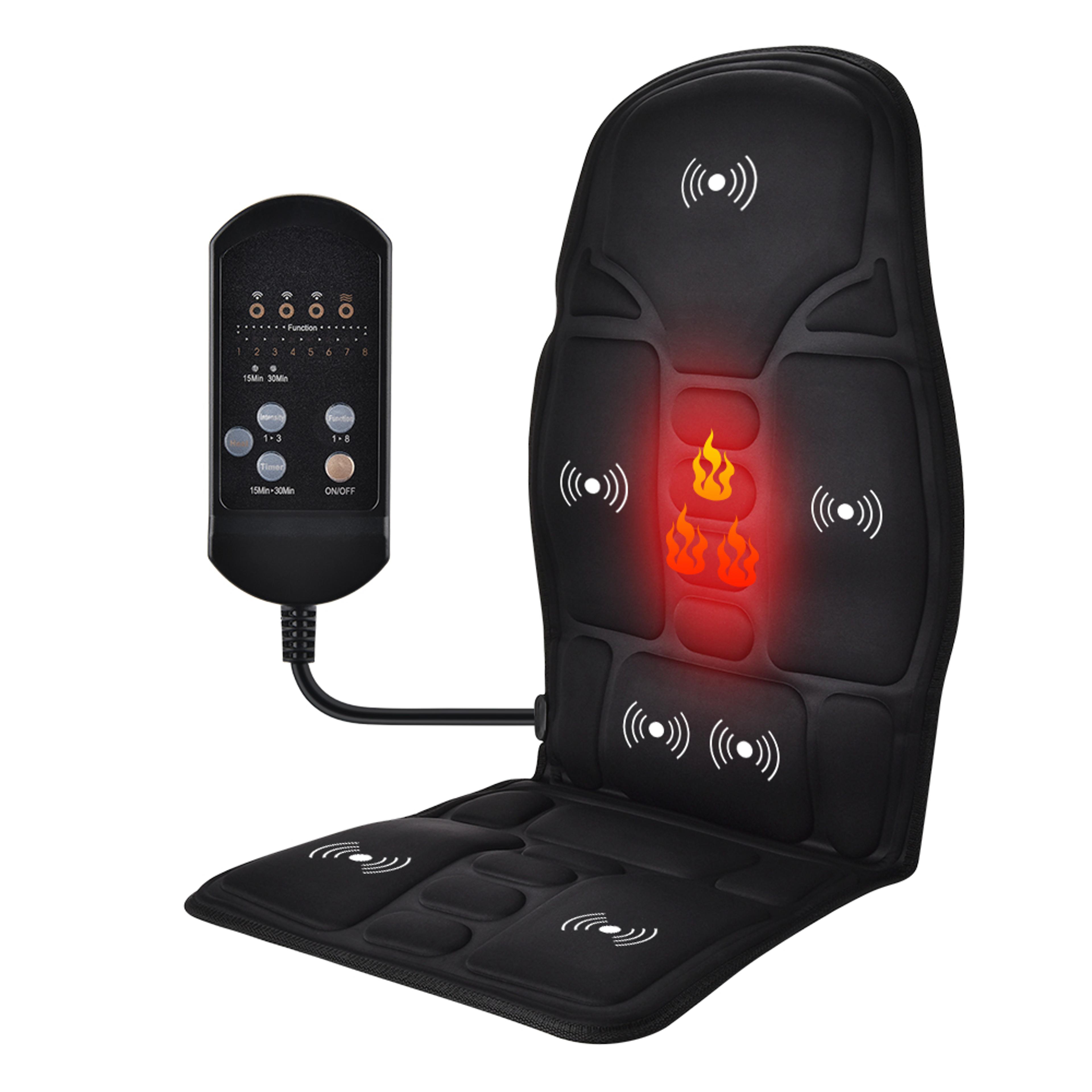 heated back massager chair cushion for neck and lumbar comfort